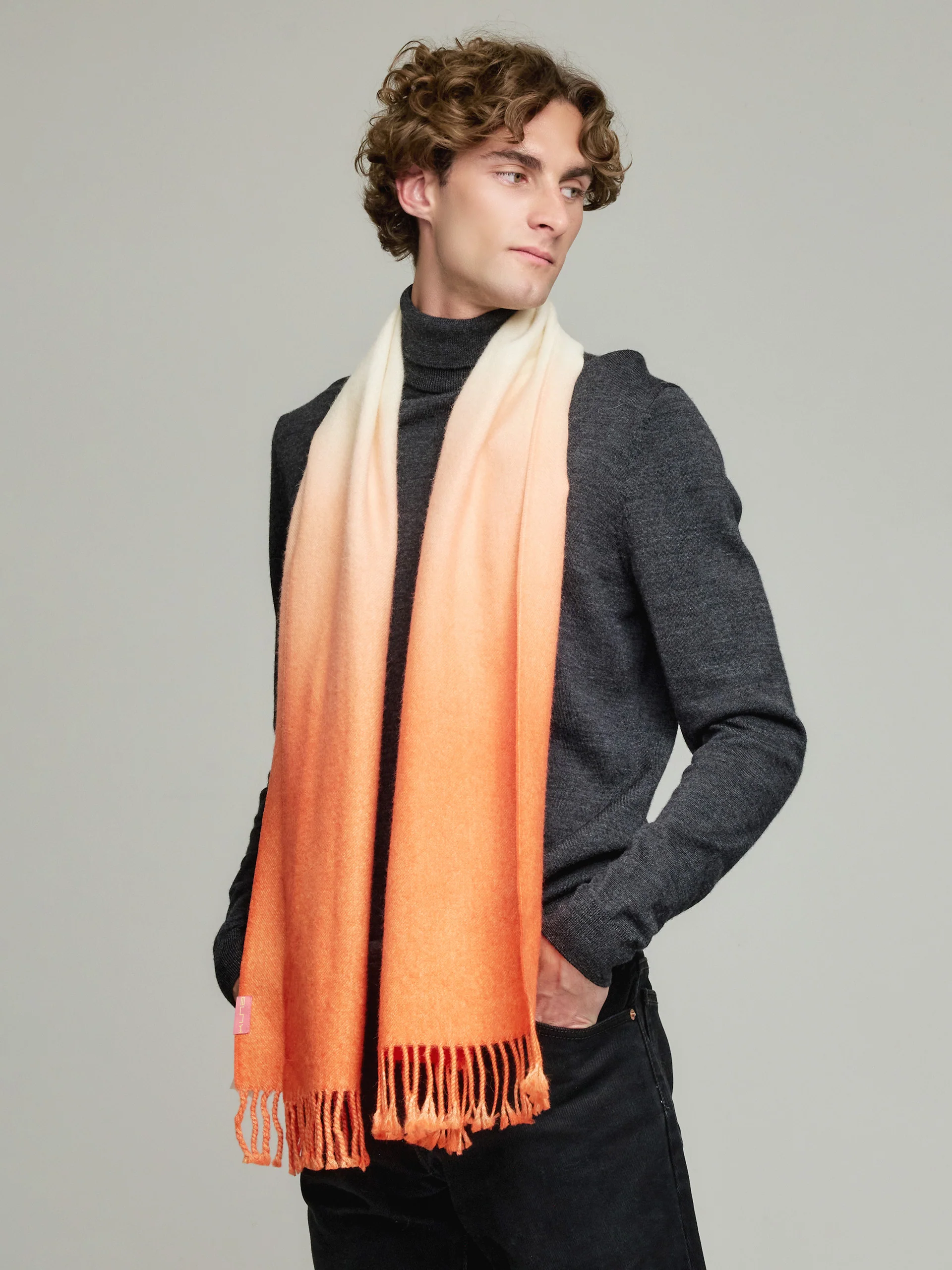 Yemi Scarf Baby Alpaca Color Orange - Image 4