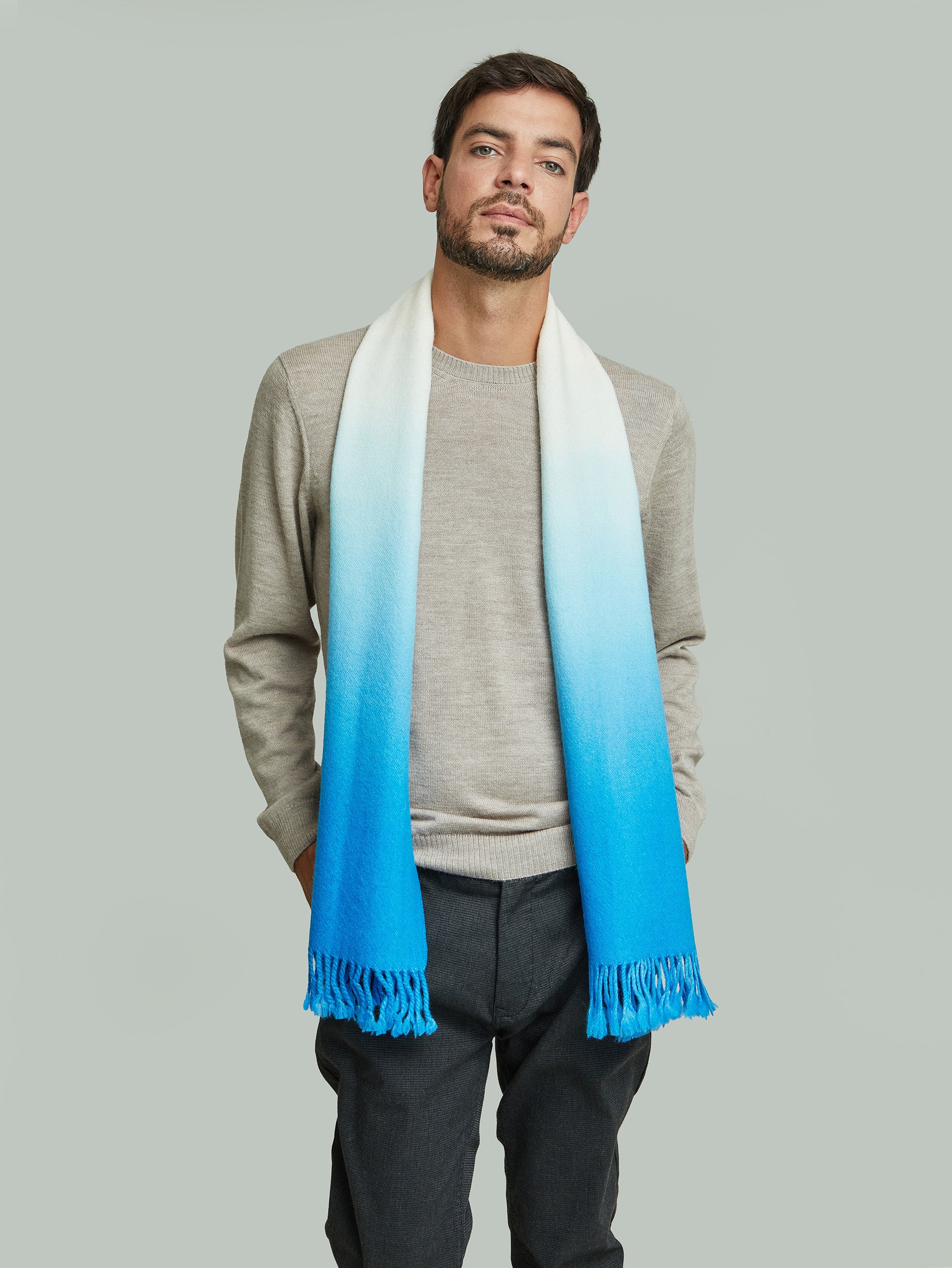 Yemi Scarf Baby Alpaca Color Turquoise - Image 5