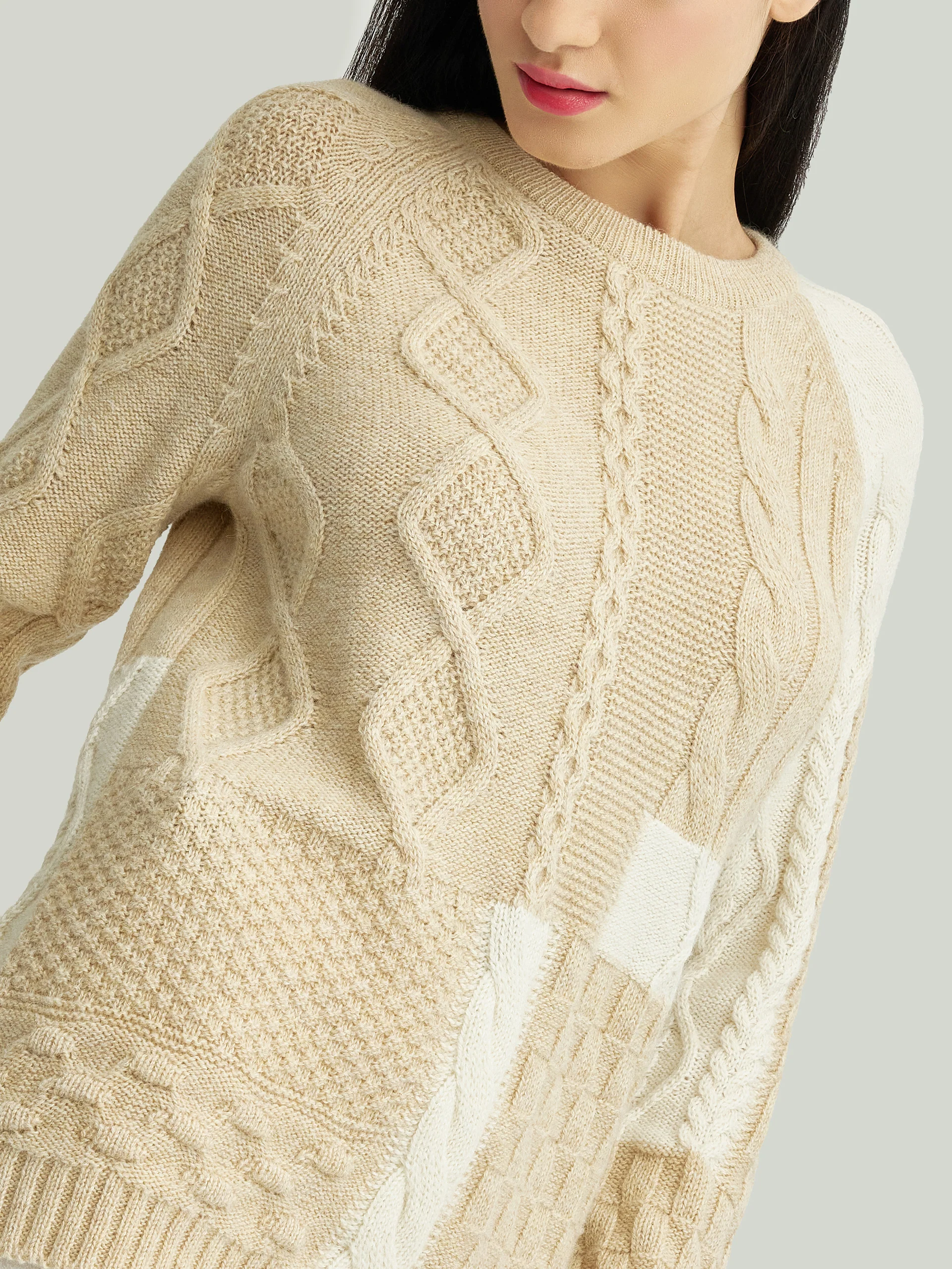 Yes Sweater Baby Alpaca Color Beige - Image 5