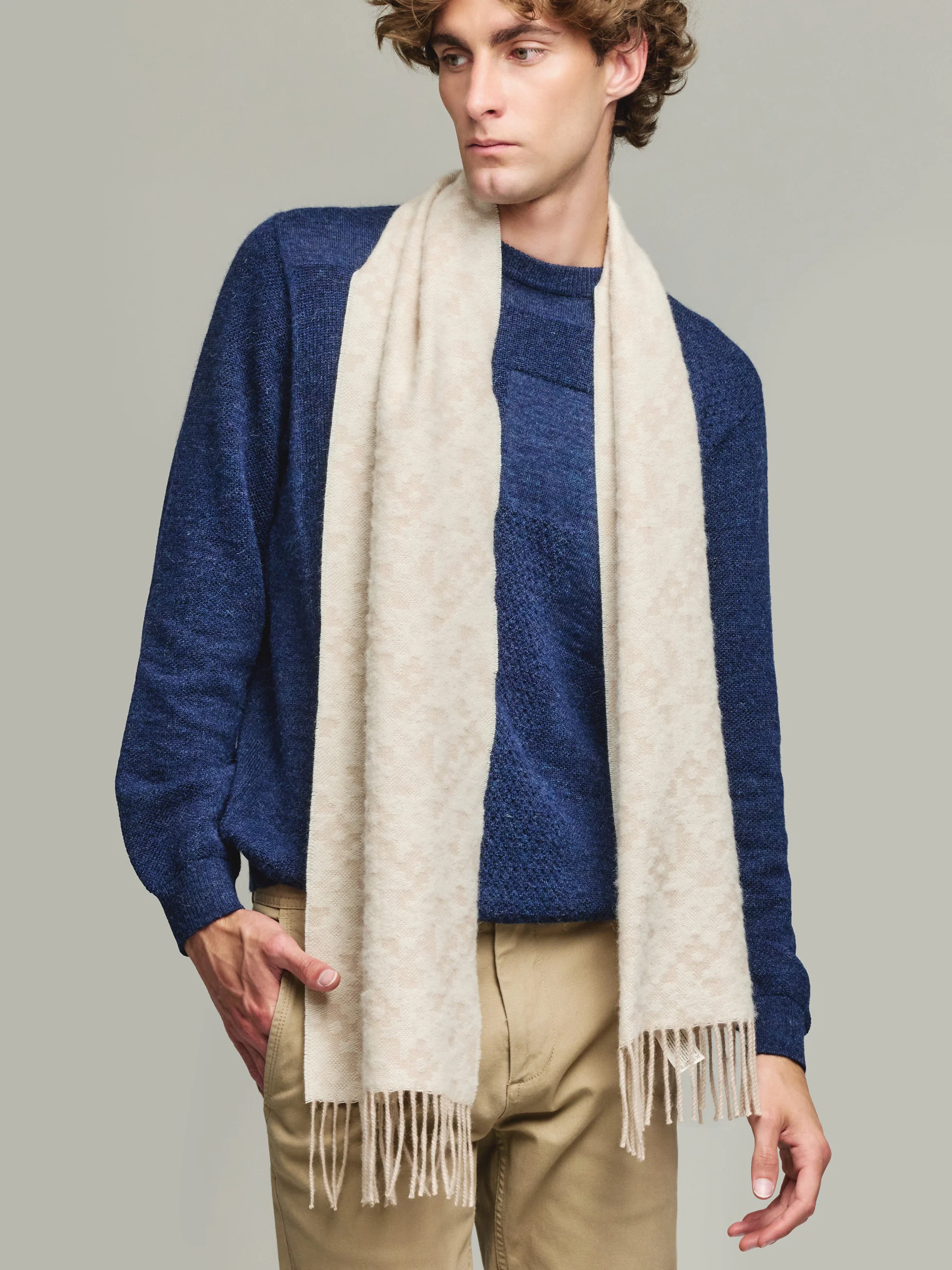 Yldis Scarf Baby Alpaca Color Beige - Image 5