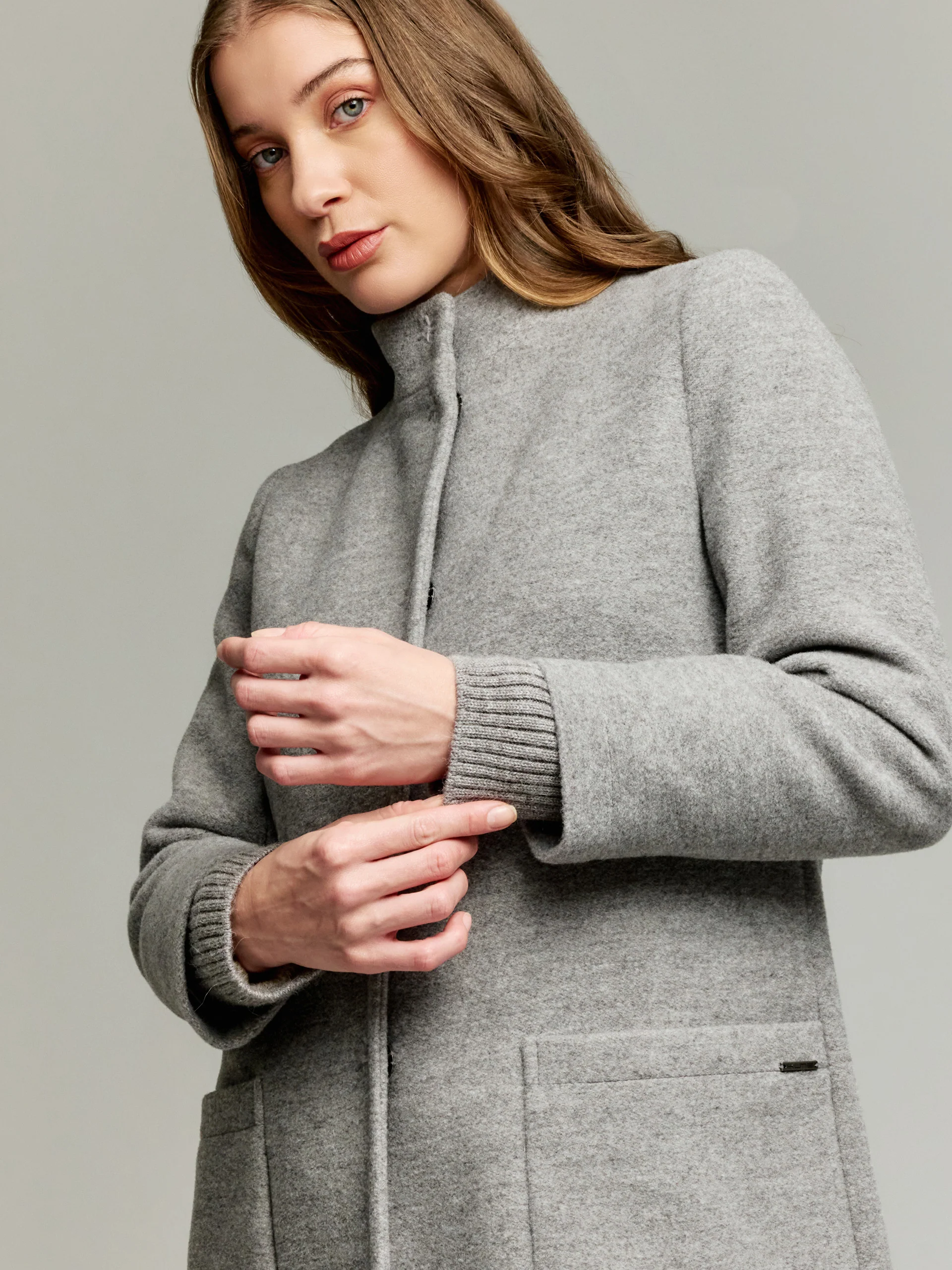 Ynes Coat Baby Alpaca & Wool Color Grey - Image 5