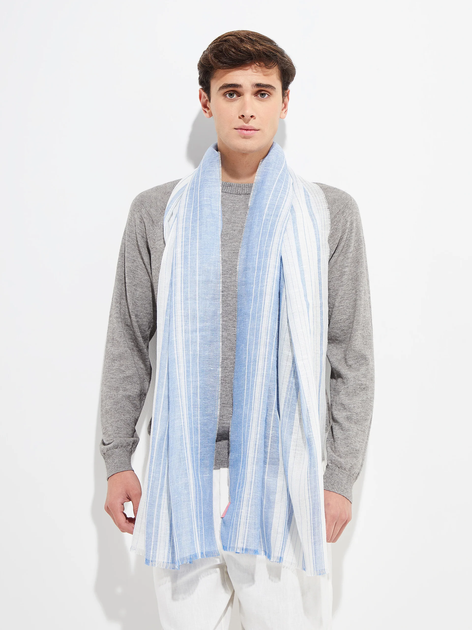 Yoga Shawl Linen Color Blue - Image 4
