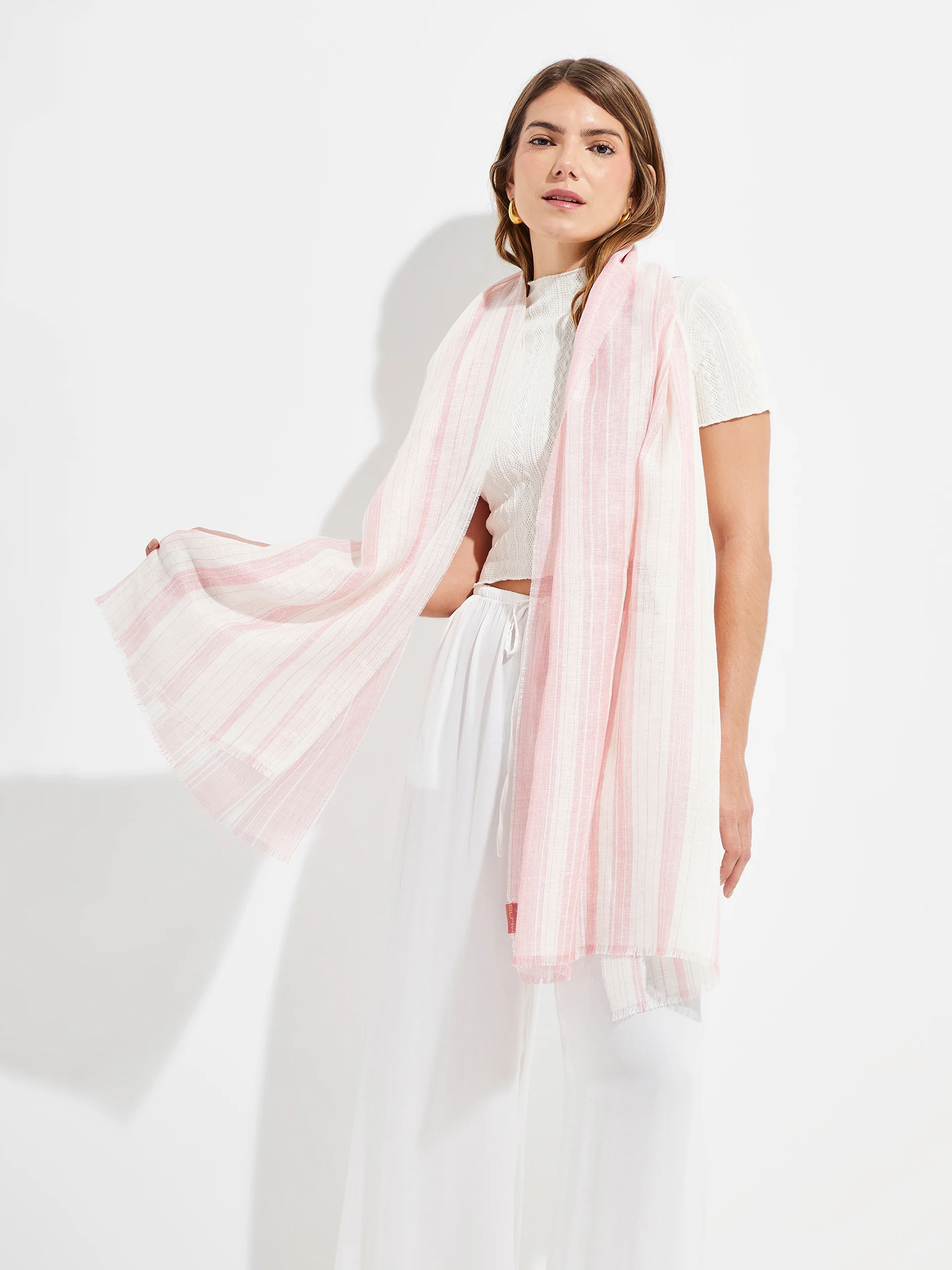 Yoga Shawl Linen Color Pink