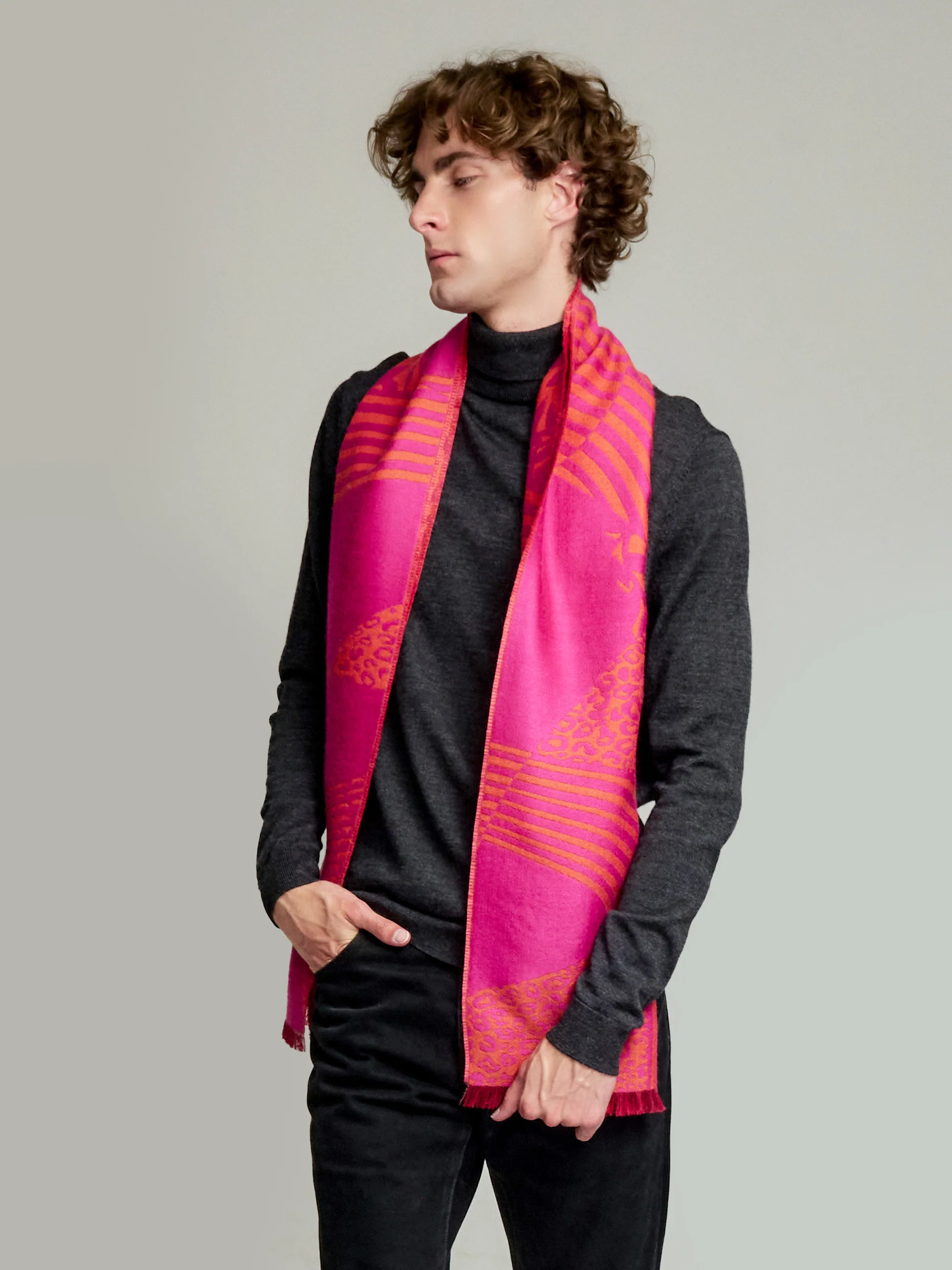 Yogi Scarf Baby Alpaca Color Fuchsia - Image 4