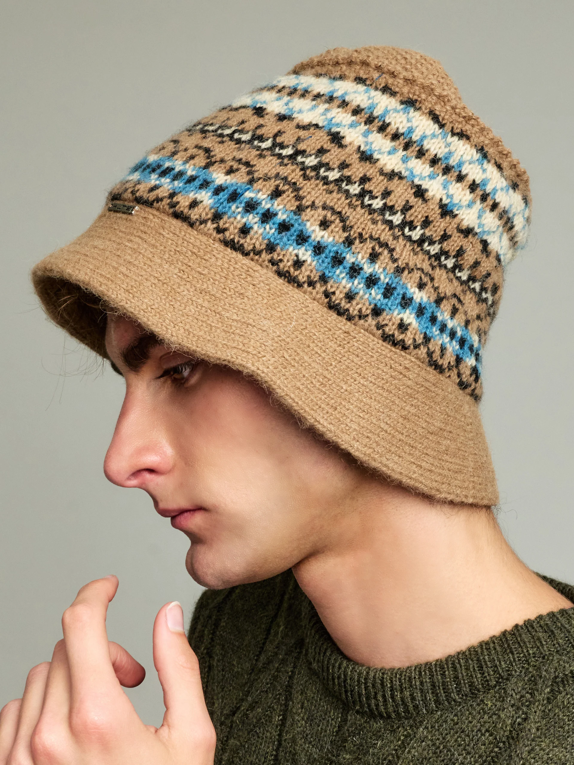 Yoke Bucket Hat Baby Alpaca Color Camel - Image 5