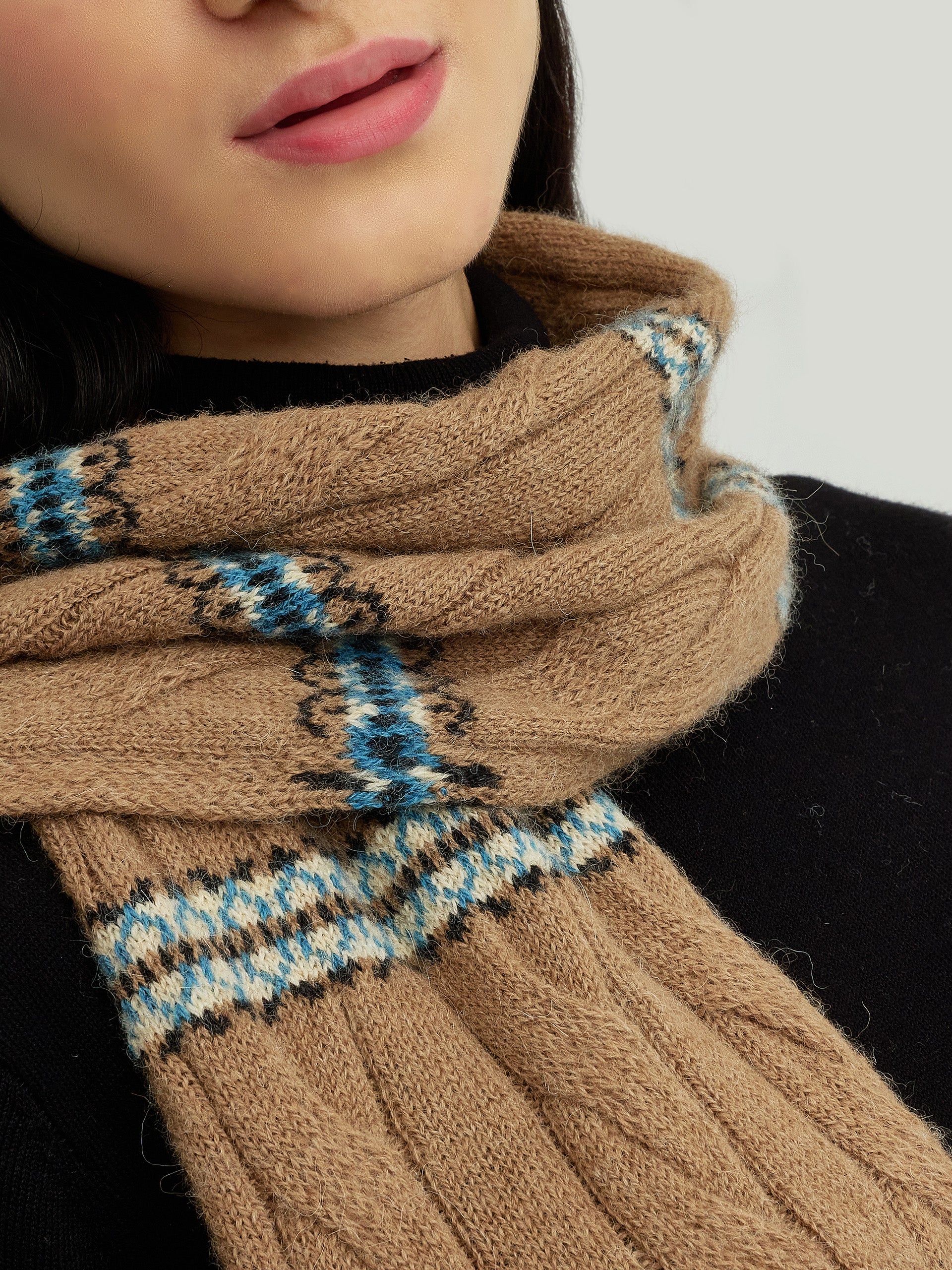 Yoke Scarf Scarf Baby Alpaca Color Camel - Image 3