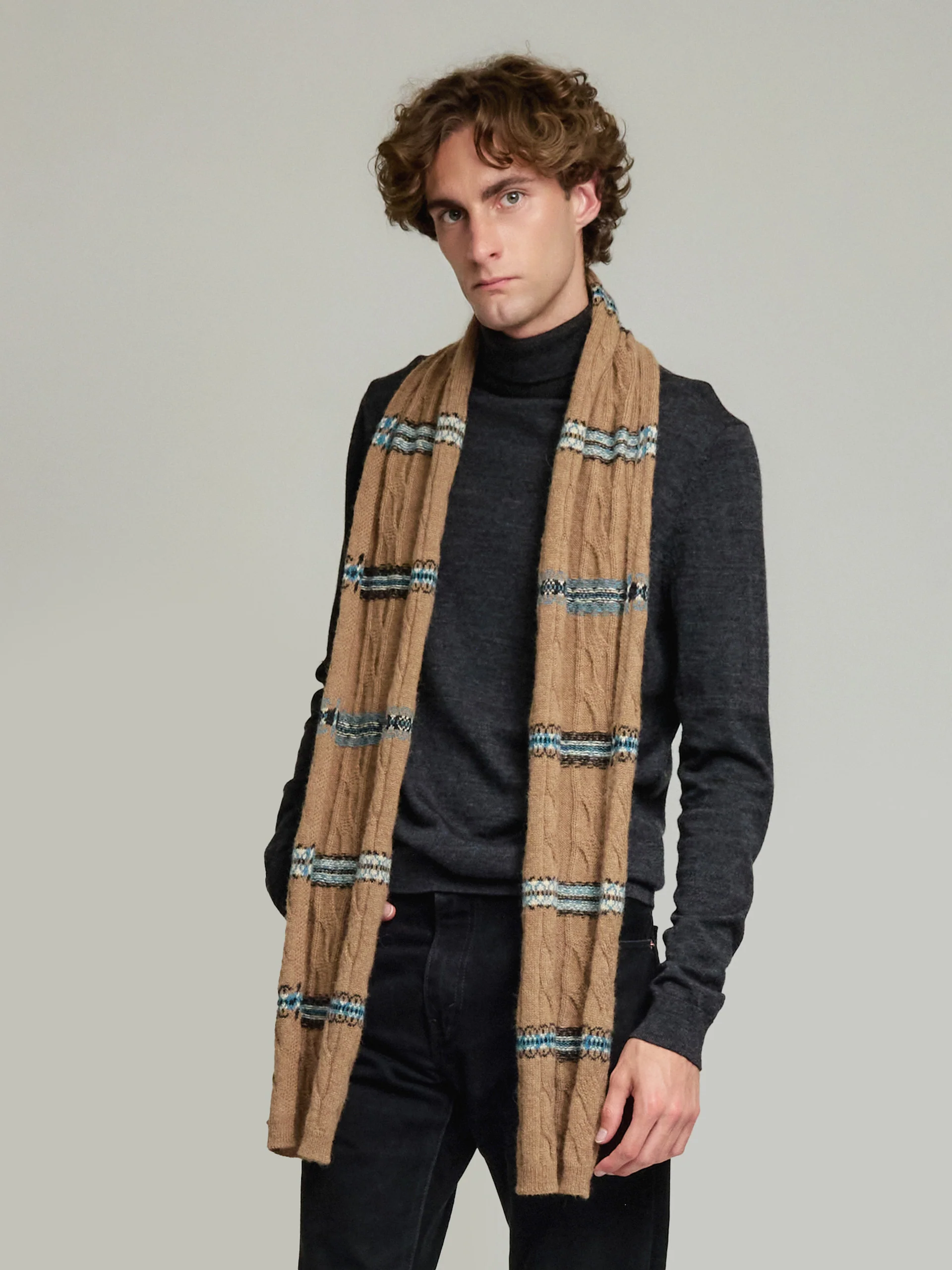 Yoke Scarf Scarf Baby Alpaca Color Camel - Image 4