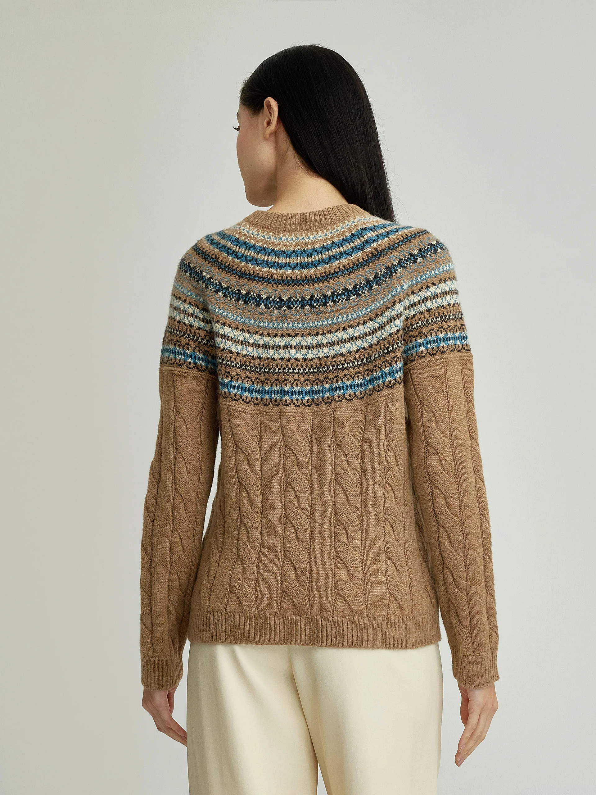Yoke Sweater Baby Alpaca Color Camel - Image 3