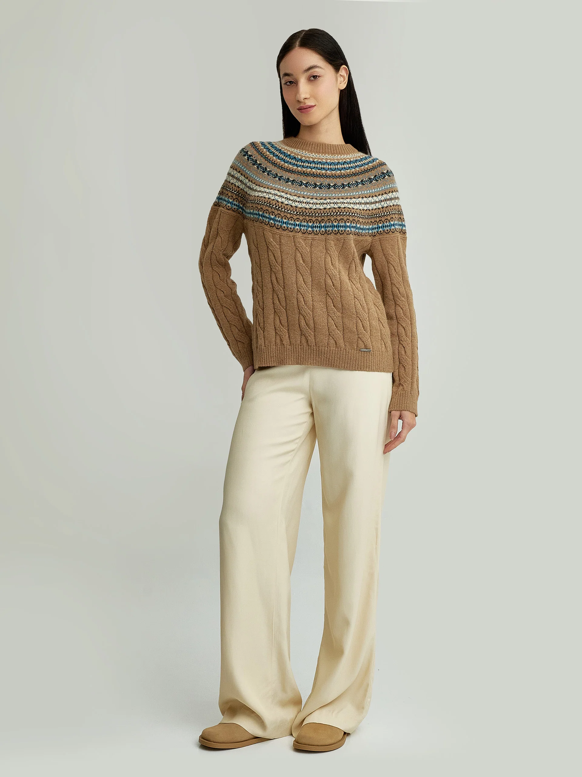 Yoke Sweater Baby Alpaca Color Camel - Image 4