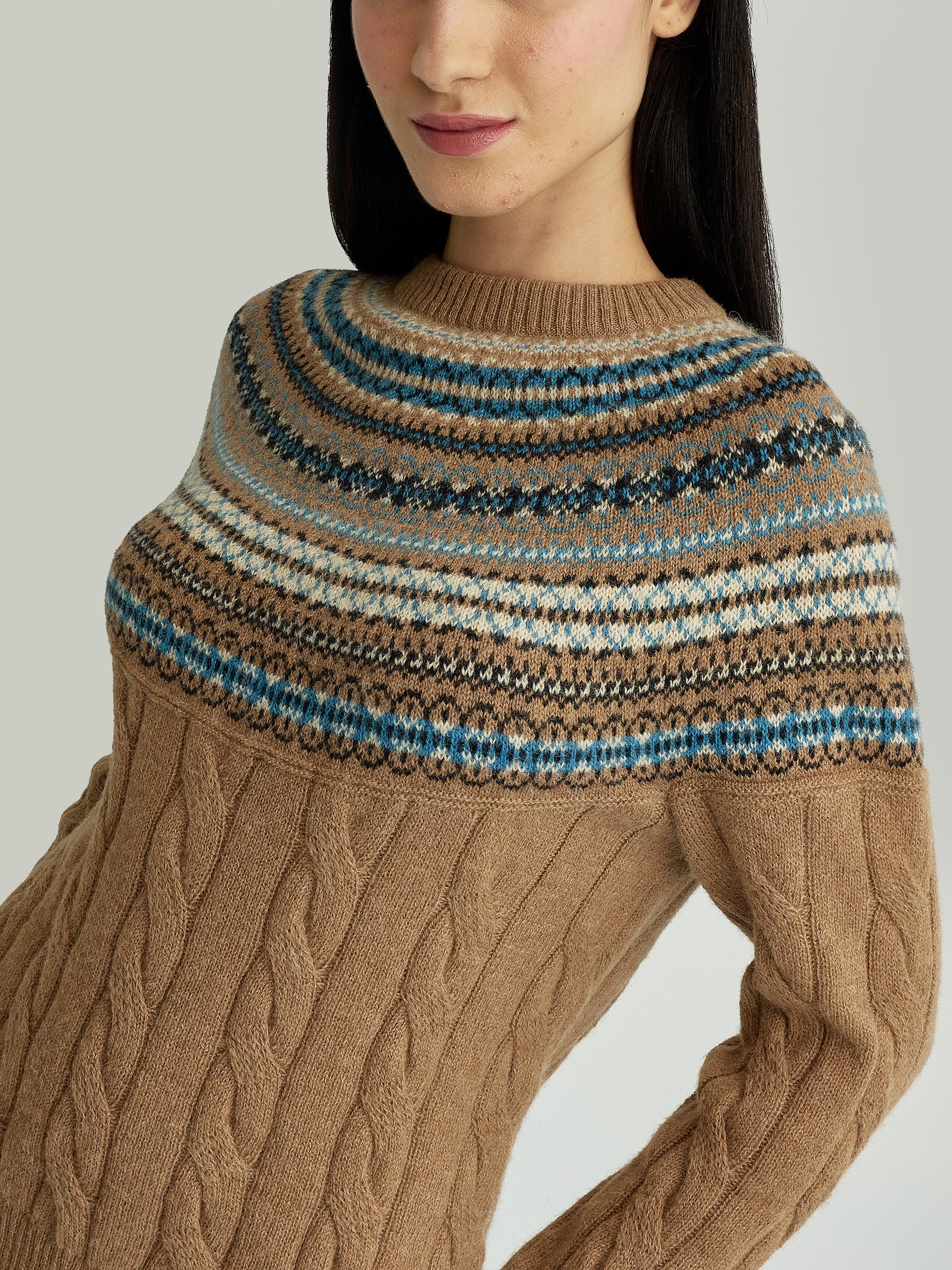 Yoke Sweater Baby Alpaca Color Camel - Image 5