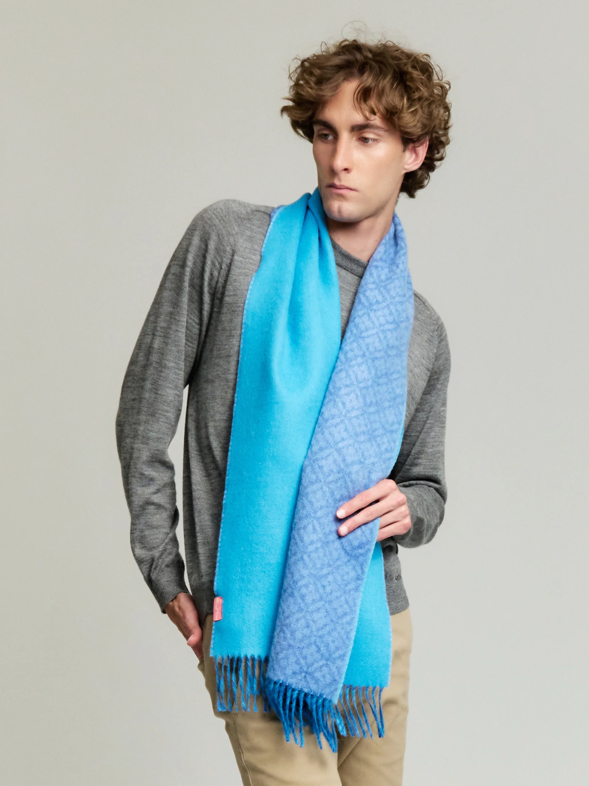 Yokey Scarf Baby Alpaca Color Blue - Image 4