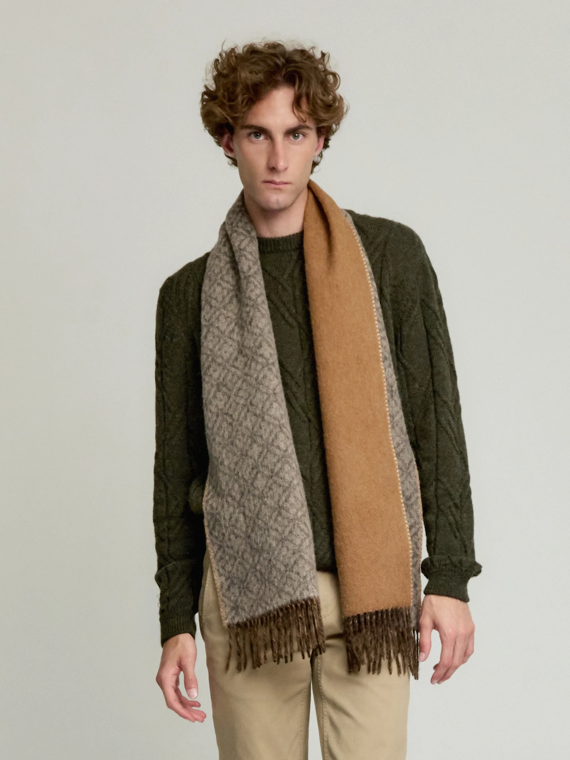 Yokey Scarf Baby Alpaca Color Grey - Image 4