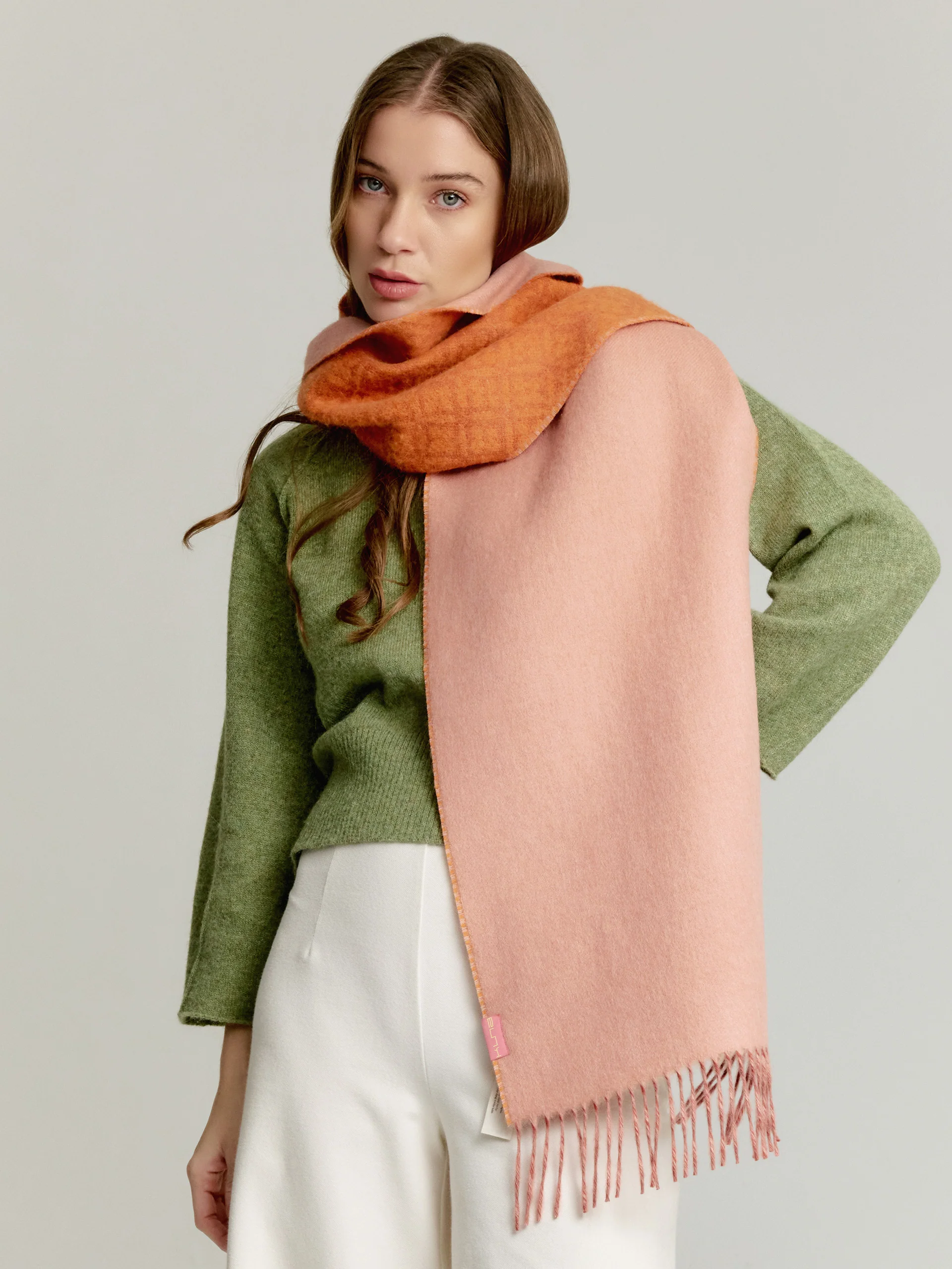 Yokey Scarf Baby Alpaca Color Orange