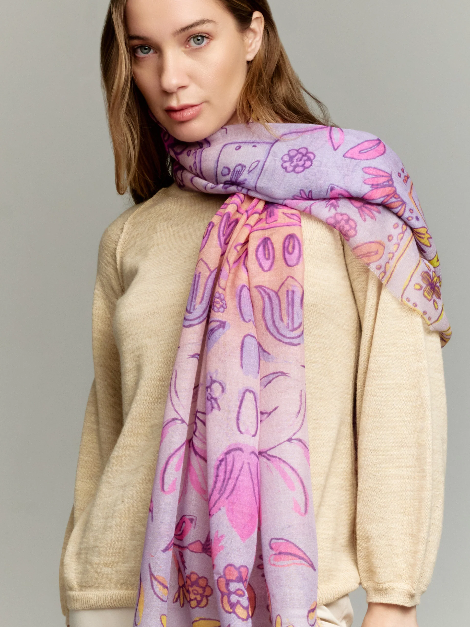 Yosha Shawl Baby Alpaca Color Multicolor - Image 3