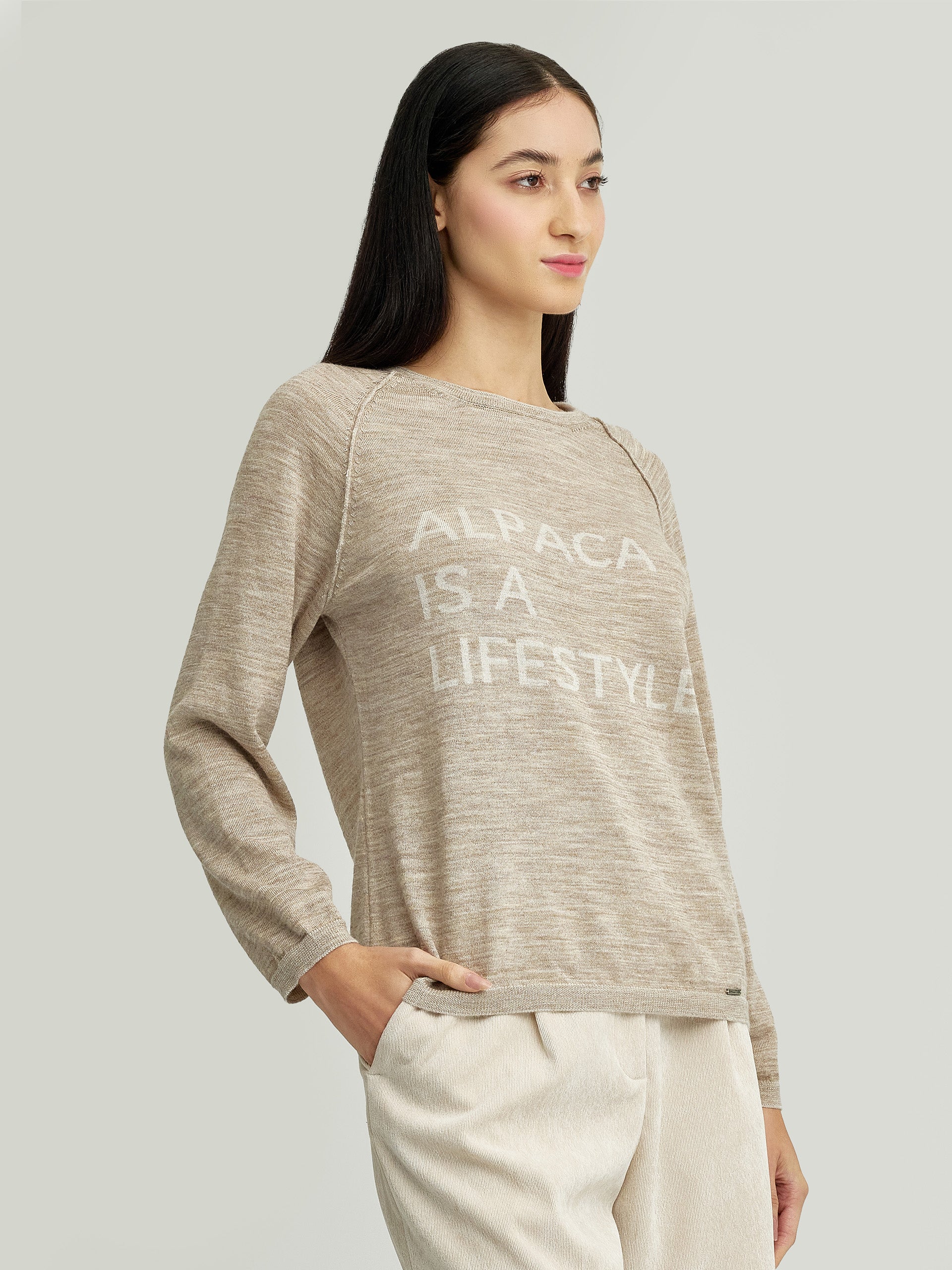 Yours Sweater Baby Alpaca Color Beige - Image 2