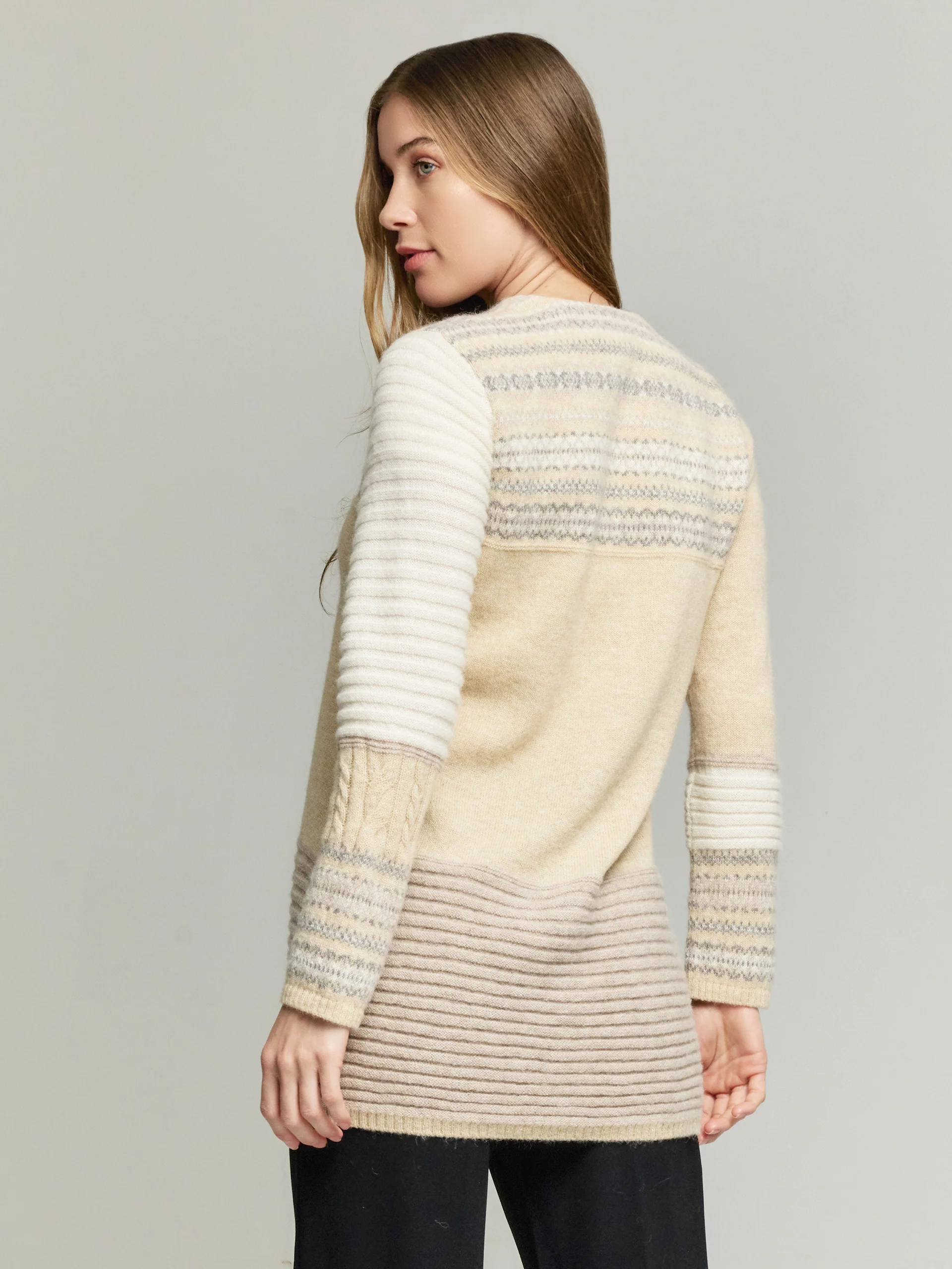 Ysadora Cardigan Baby Alpaca Color Beige - Image 3