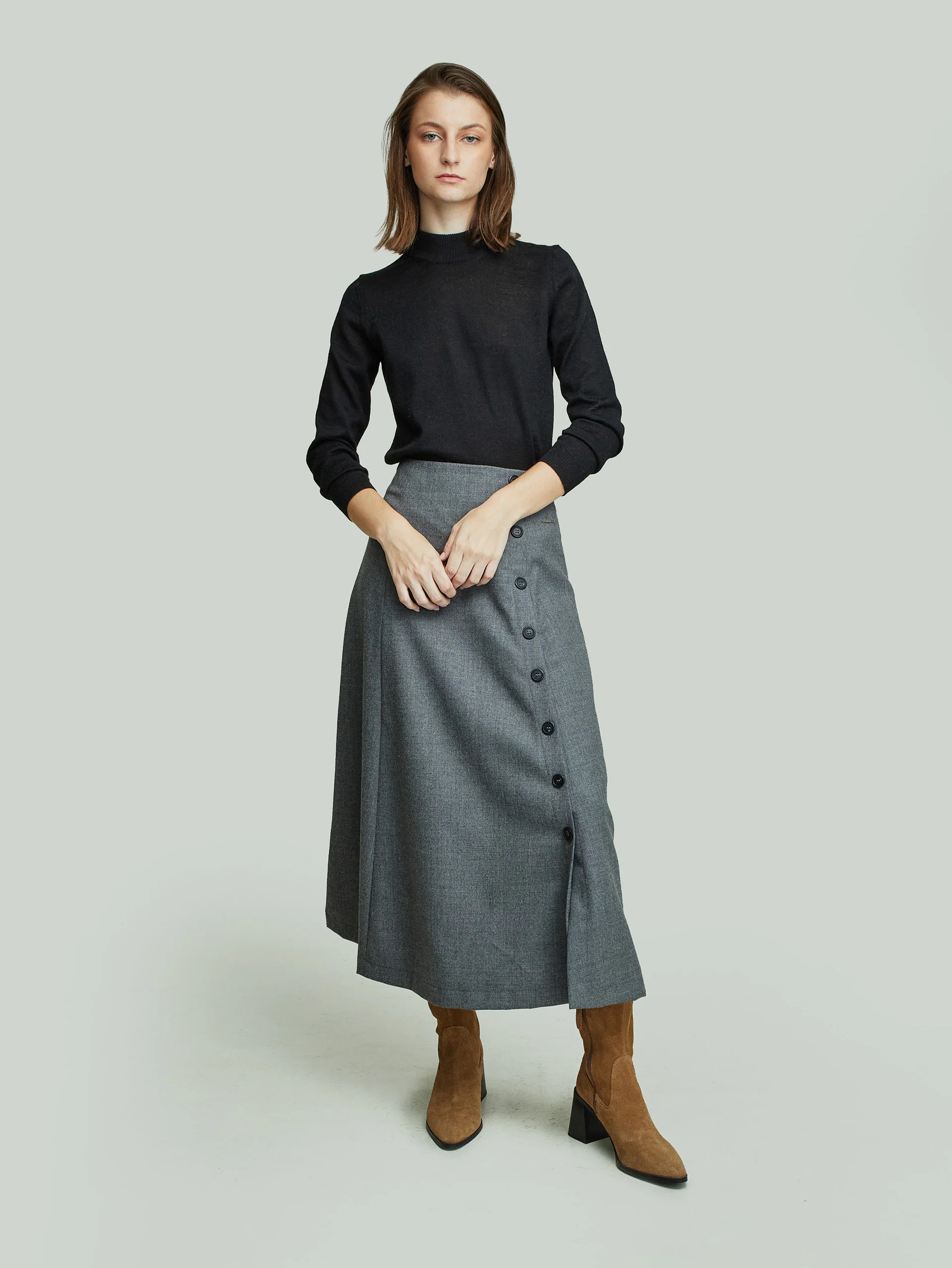 Ysidro Skirt Wool Color Grey - Image 9