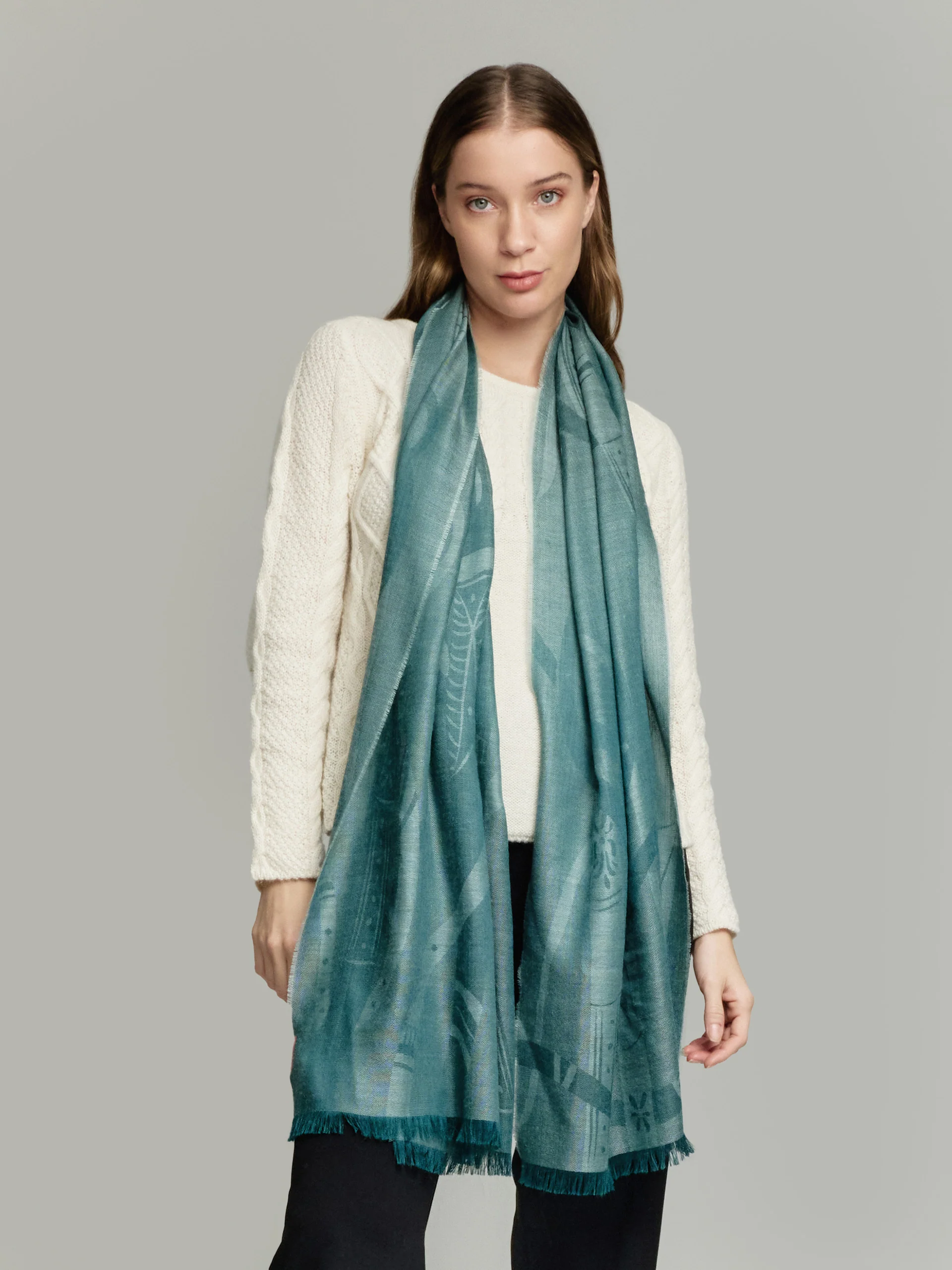 Yulene Shawl Baby Alpaca Color Green