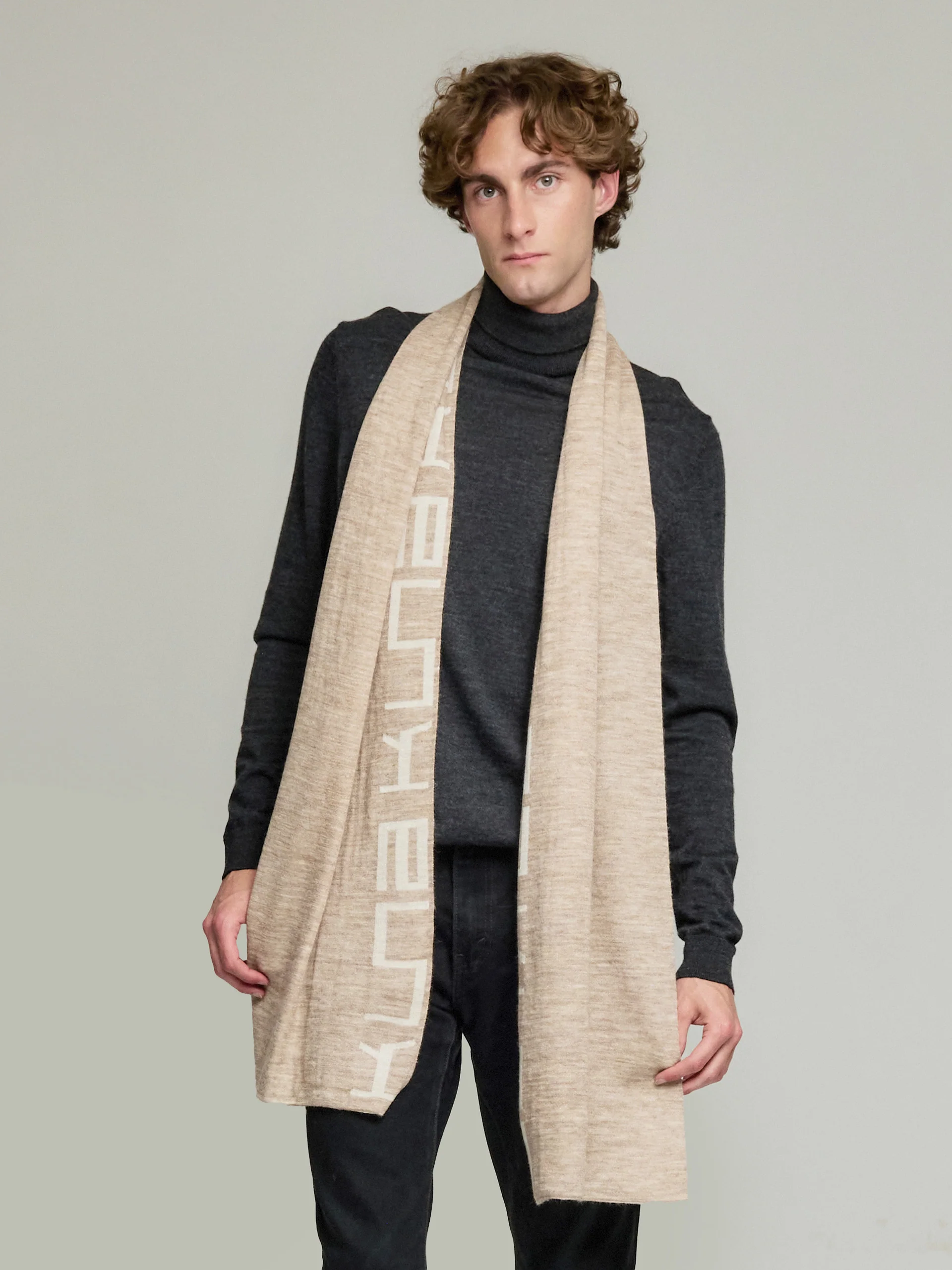Yunga Scarf Baby Alpaca Color Beige - Image 4
