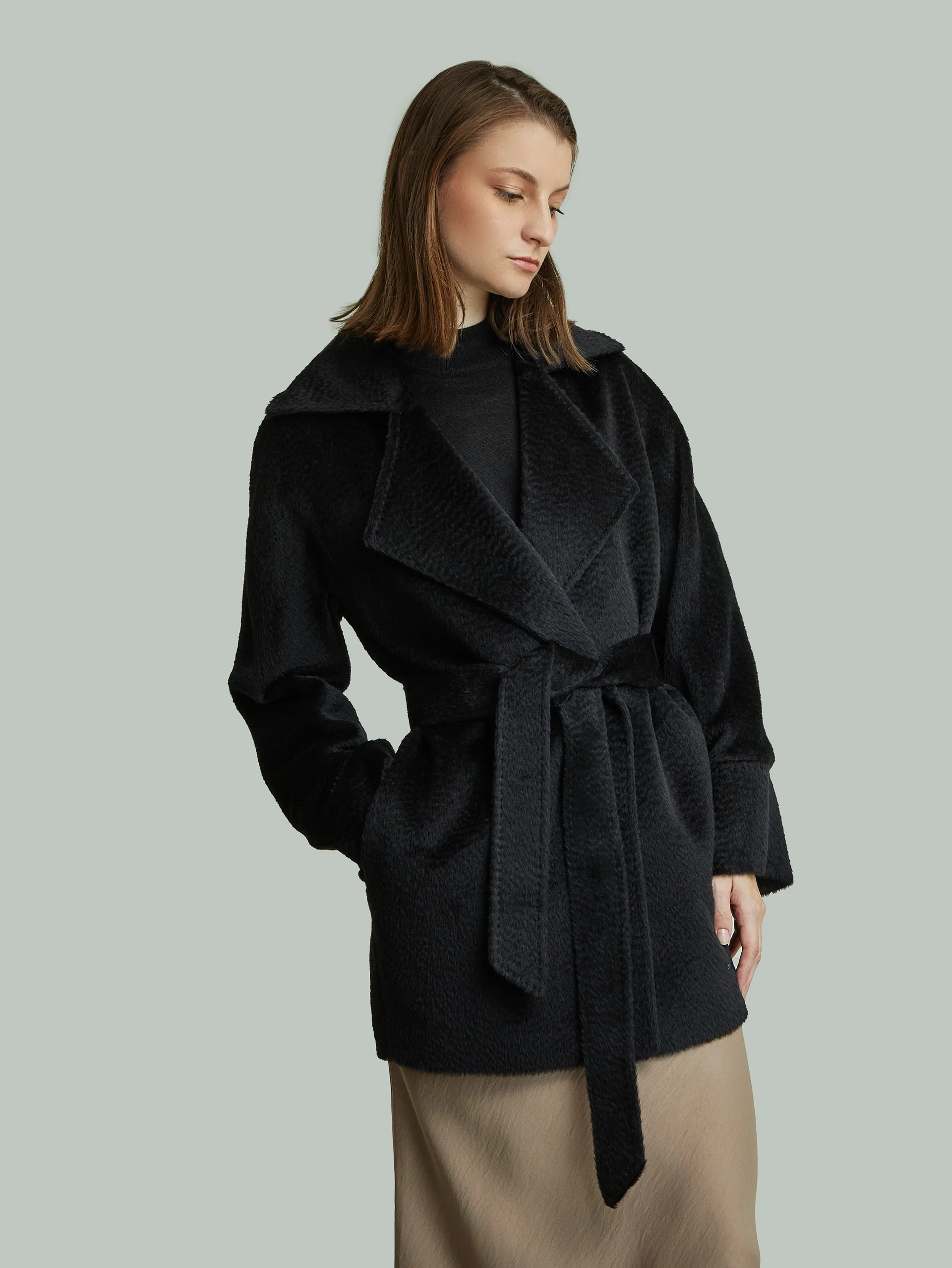 Yupiter Coat Baby Suri Alpaca Color Black - Image 2