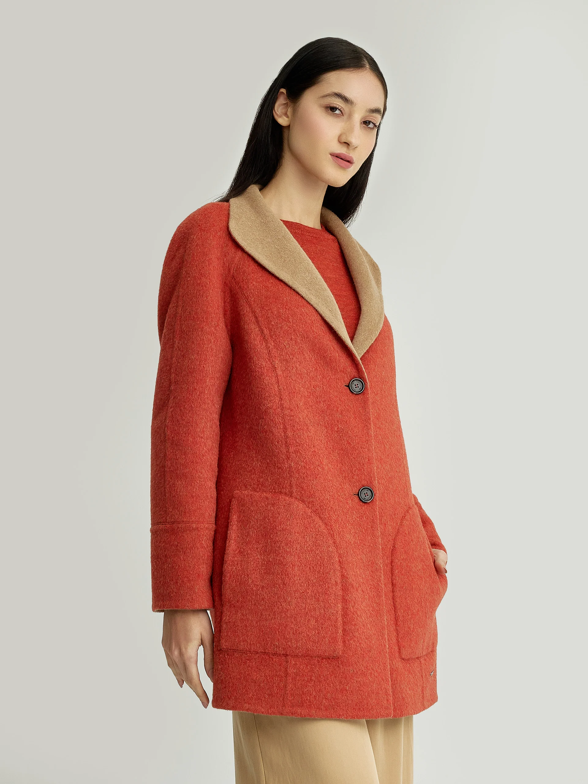 Yuriel Coat Baby Alpaca Color Orange - Image 3