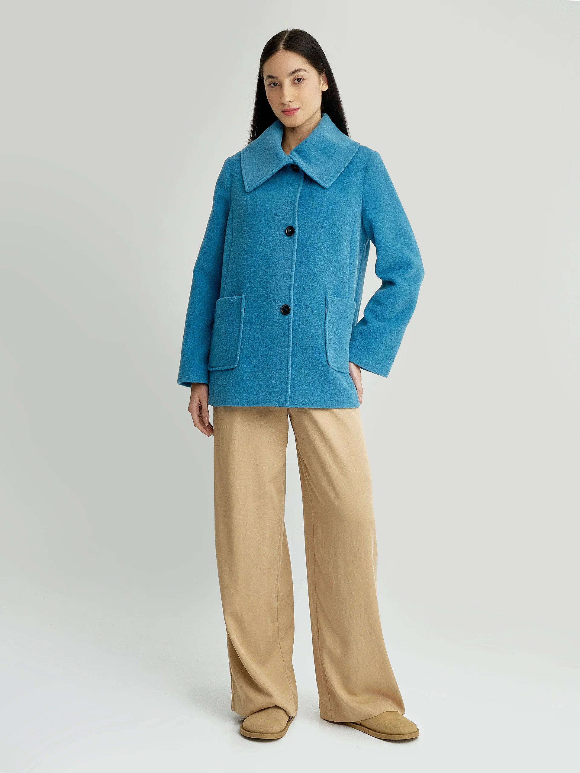 Yvanna Coat Baby Alpaca & Wool Color Light Blue - Image 4