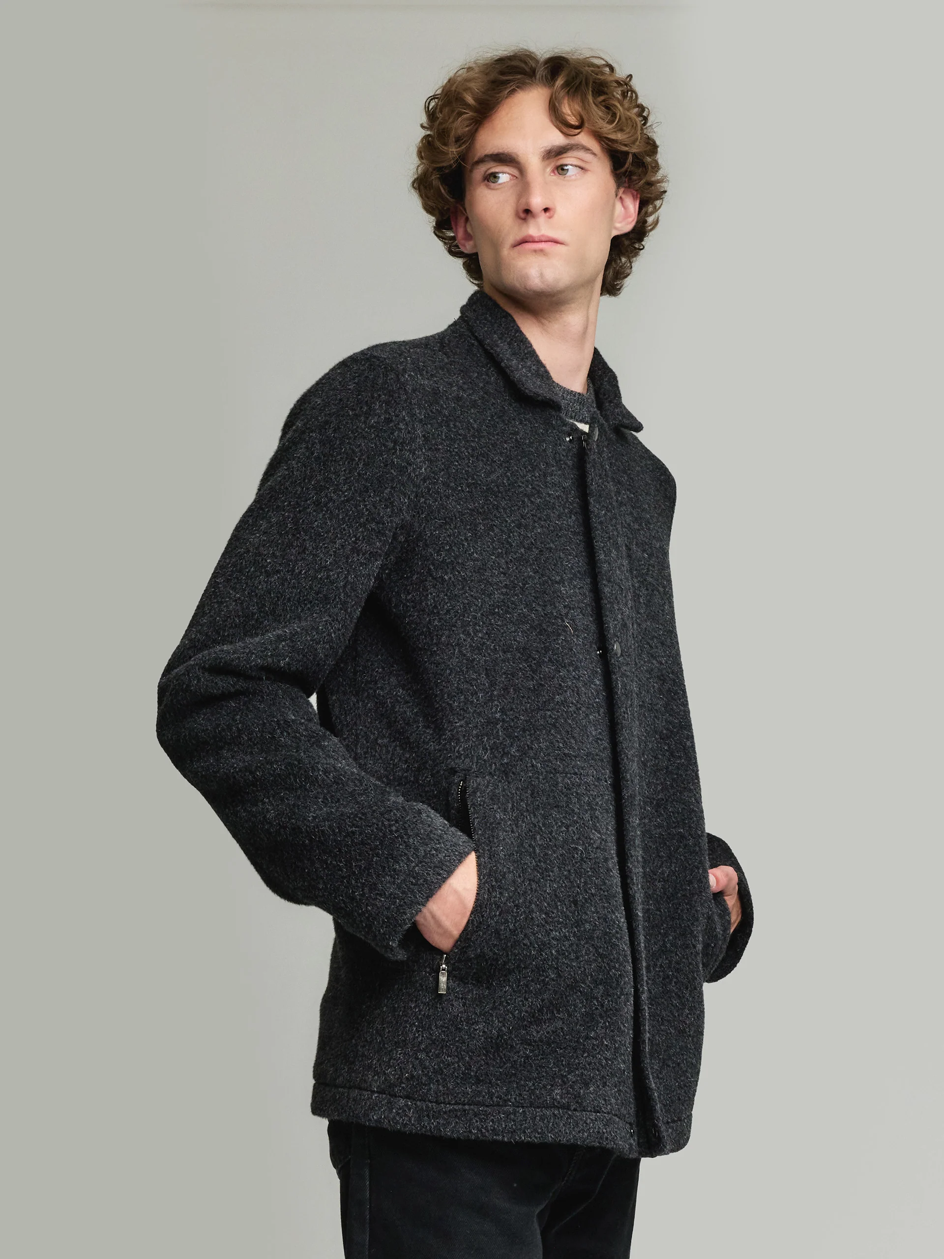 Yzar Coat Wool & Alpaca Color Black - Image 2