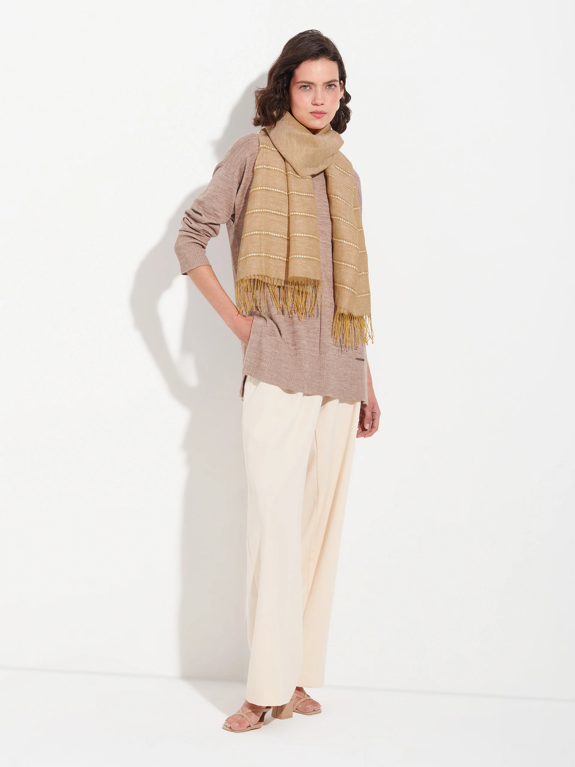 Zabila Shawl Linen Color Yellow