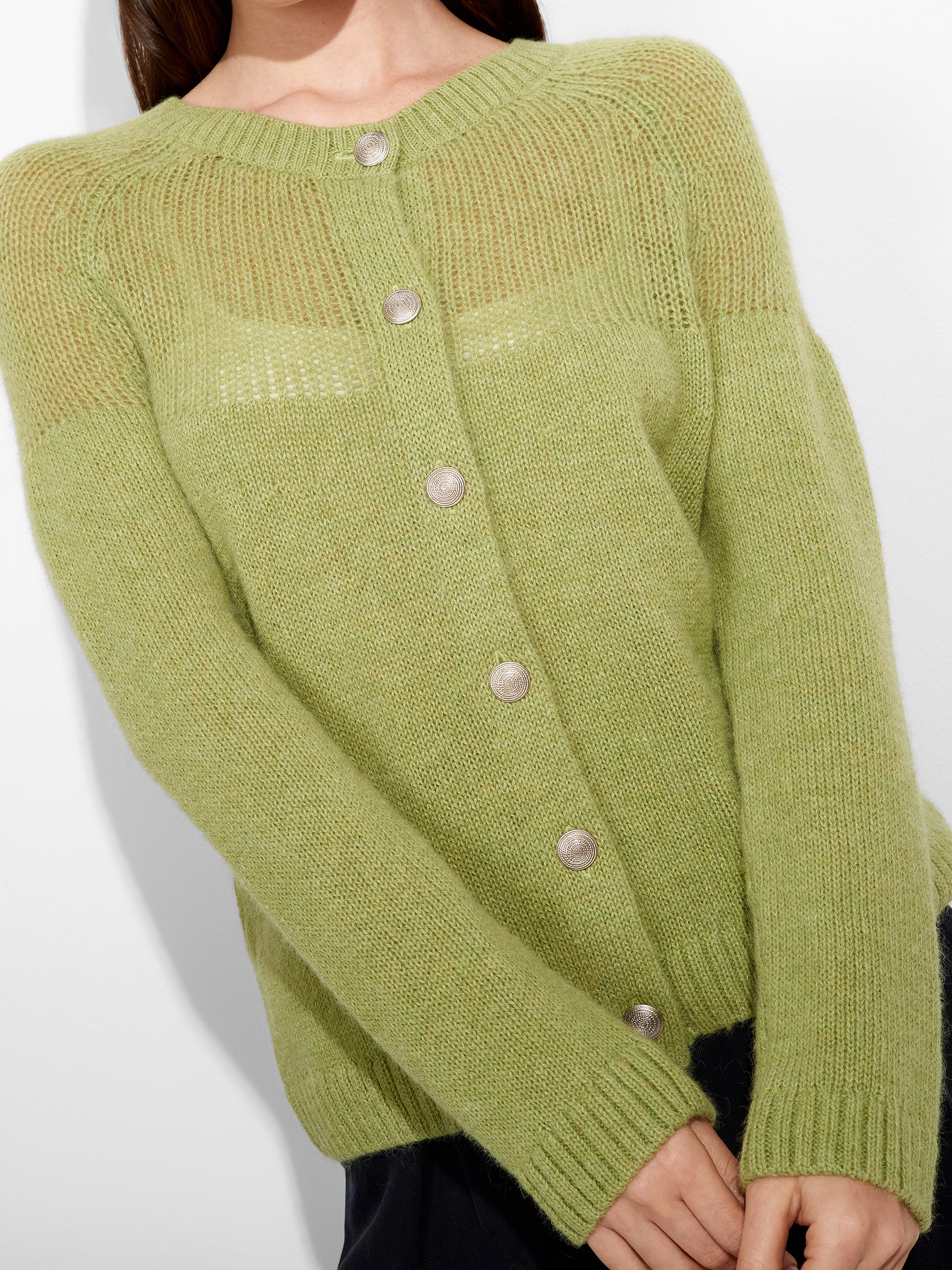 Zabine Cardigan Baby Alpaca Color Green - Image 9