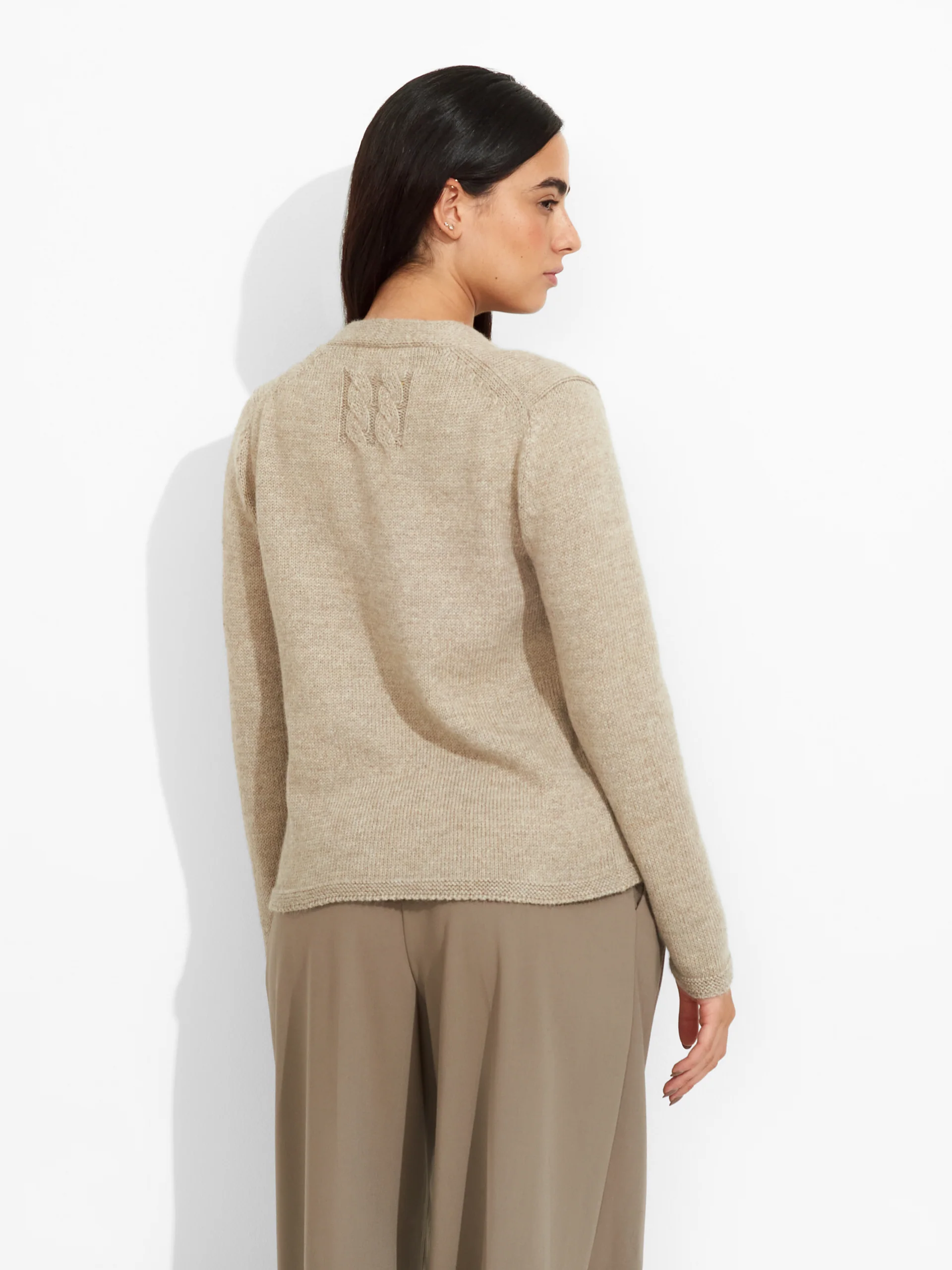 Zafiro Cardigan Baby Alpaca Color Beige - Image 3