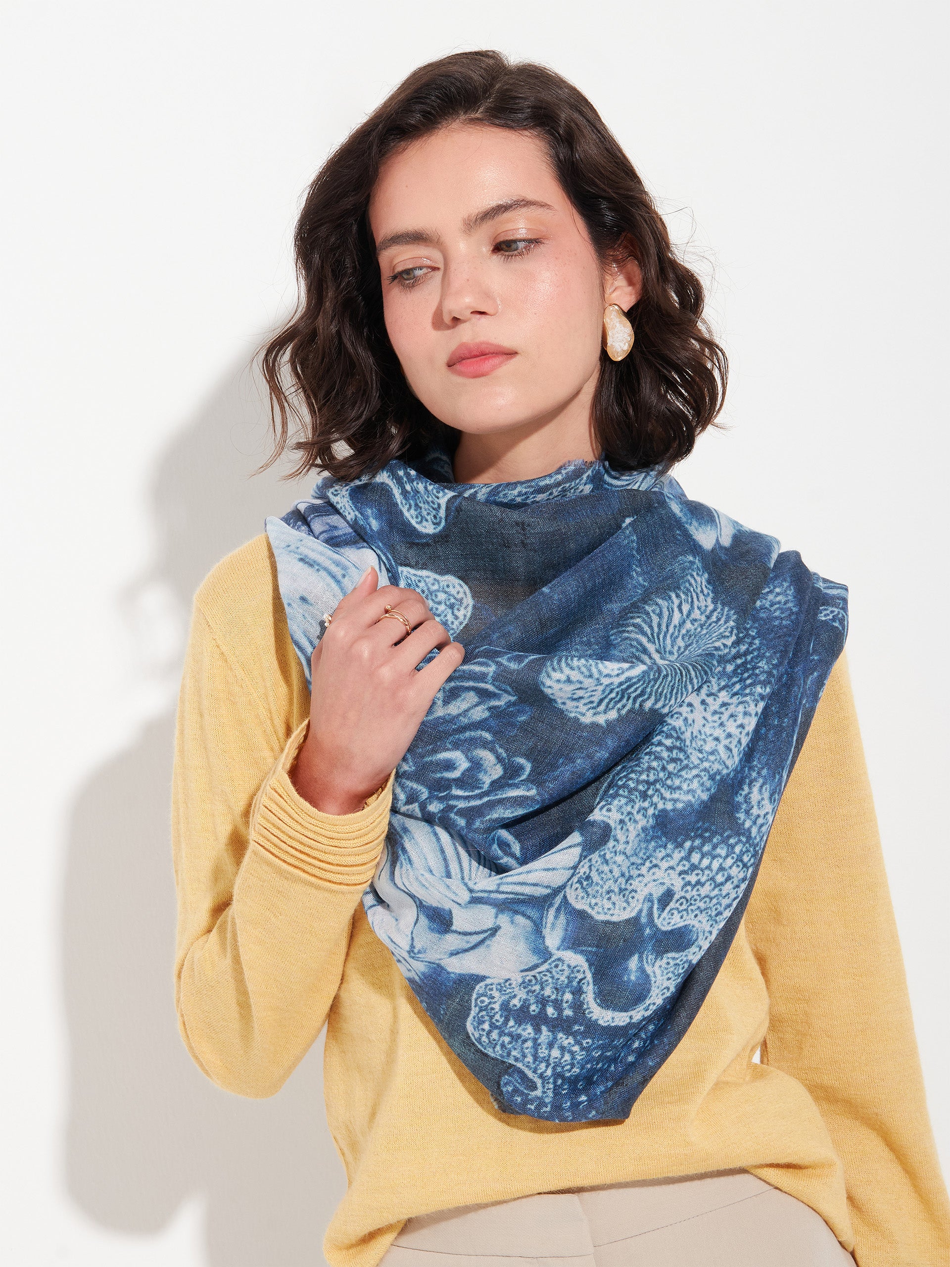 Zanone Shawl Baby Alpaca Color Blue - Image 3