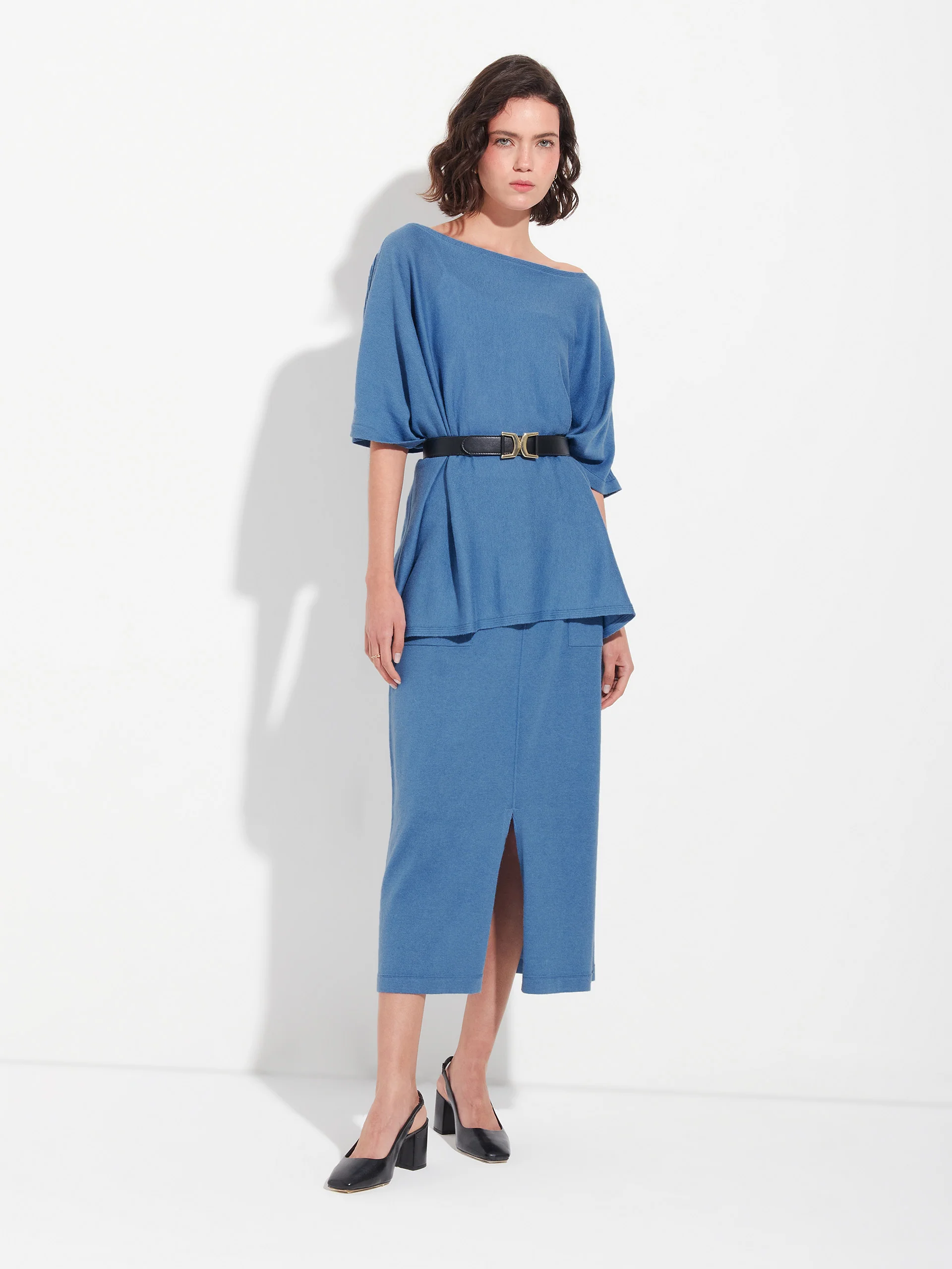 Zarah Poncho Cotton Color Blue - Image 4