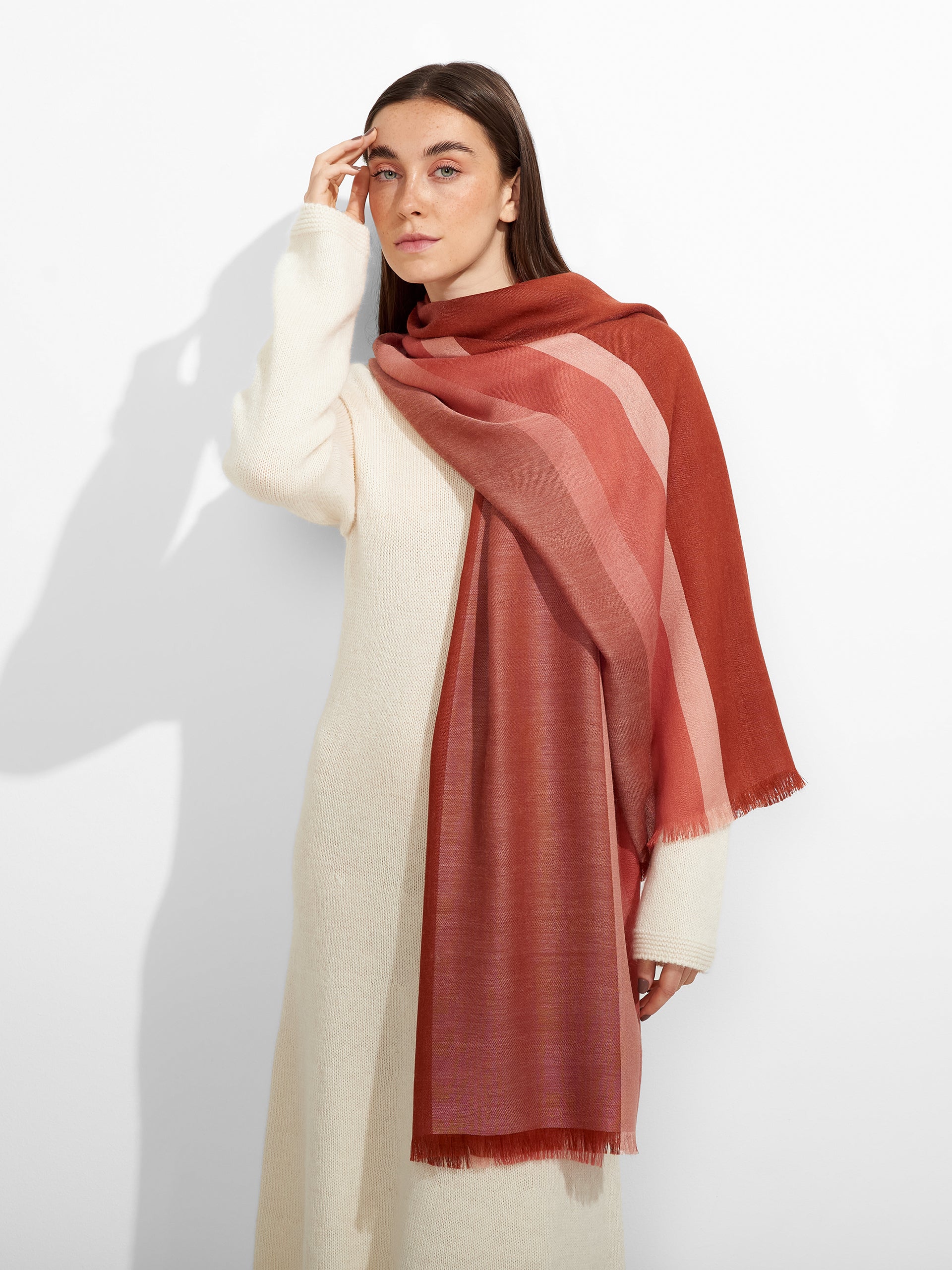 Zarry Shawl Baby Alpaca Color Red