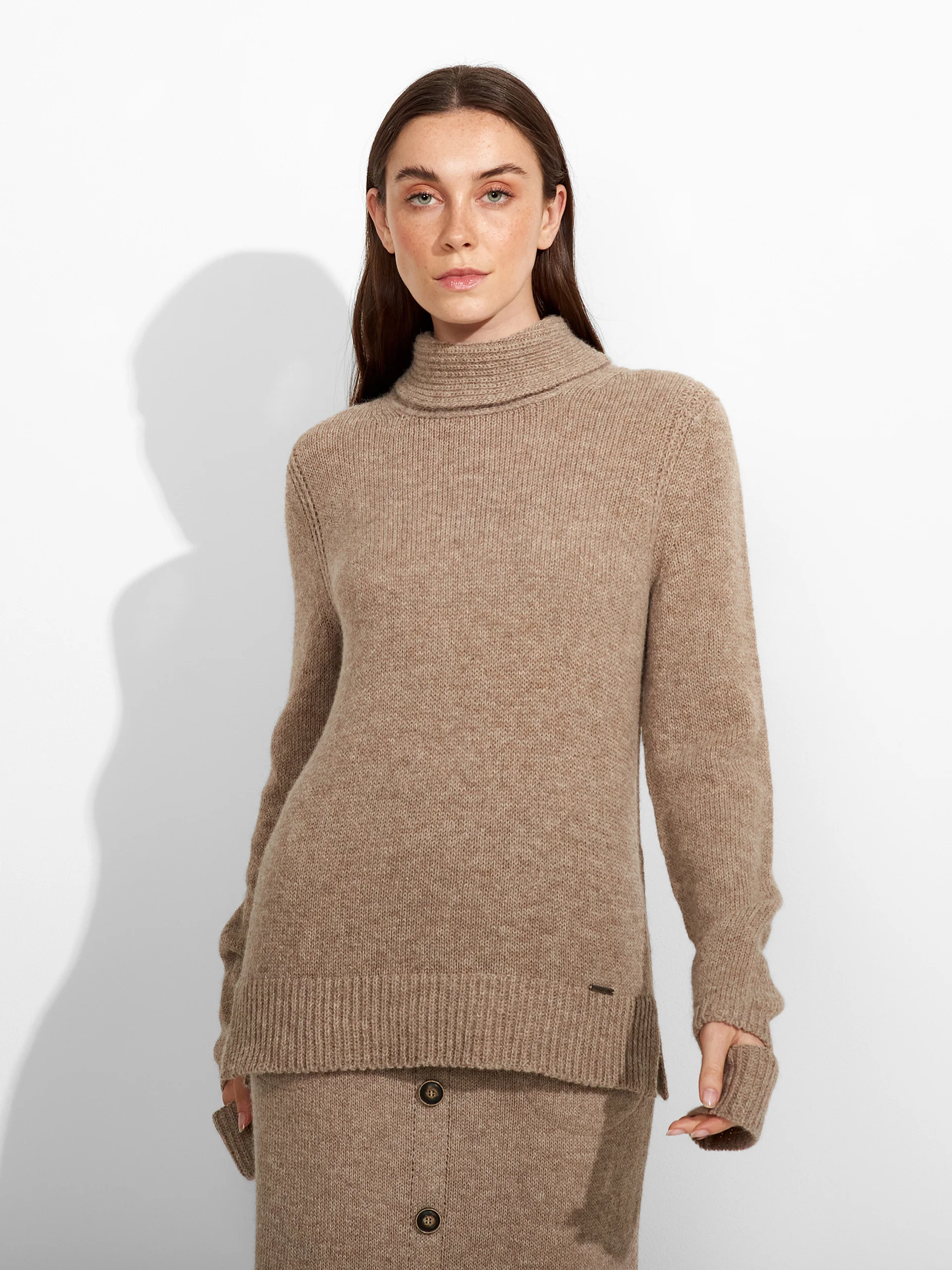 Zero Sweater Baby Alpaca Color Brown - Image 2
