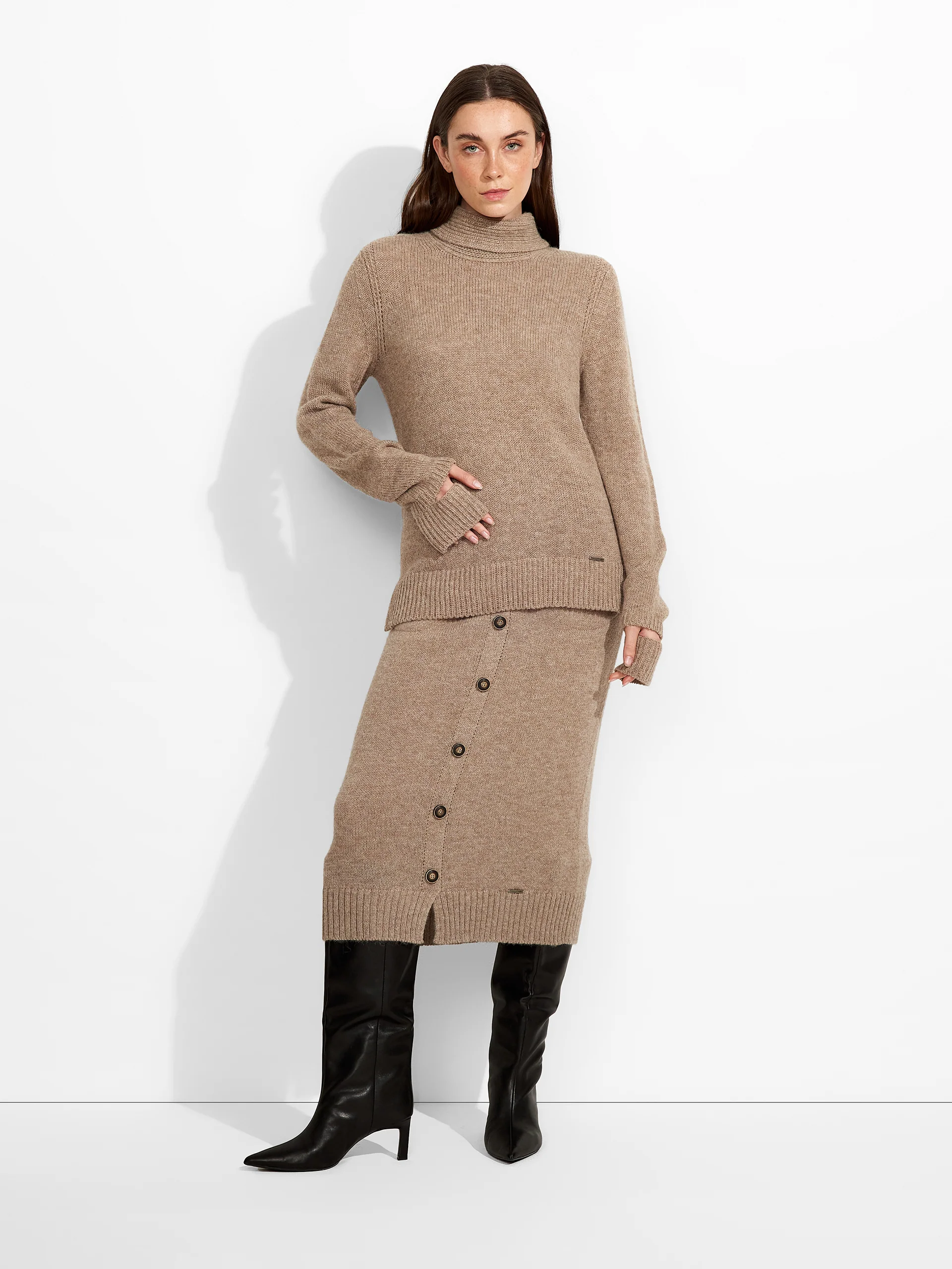 Zero Sweater Baby Alpaca Color Brown - Image 4