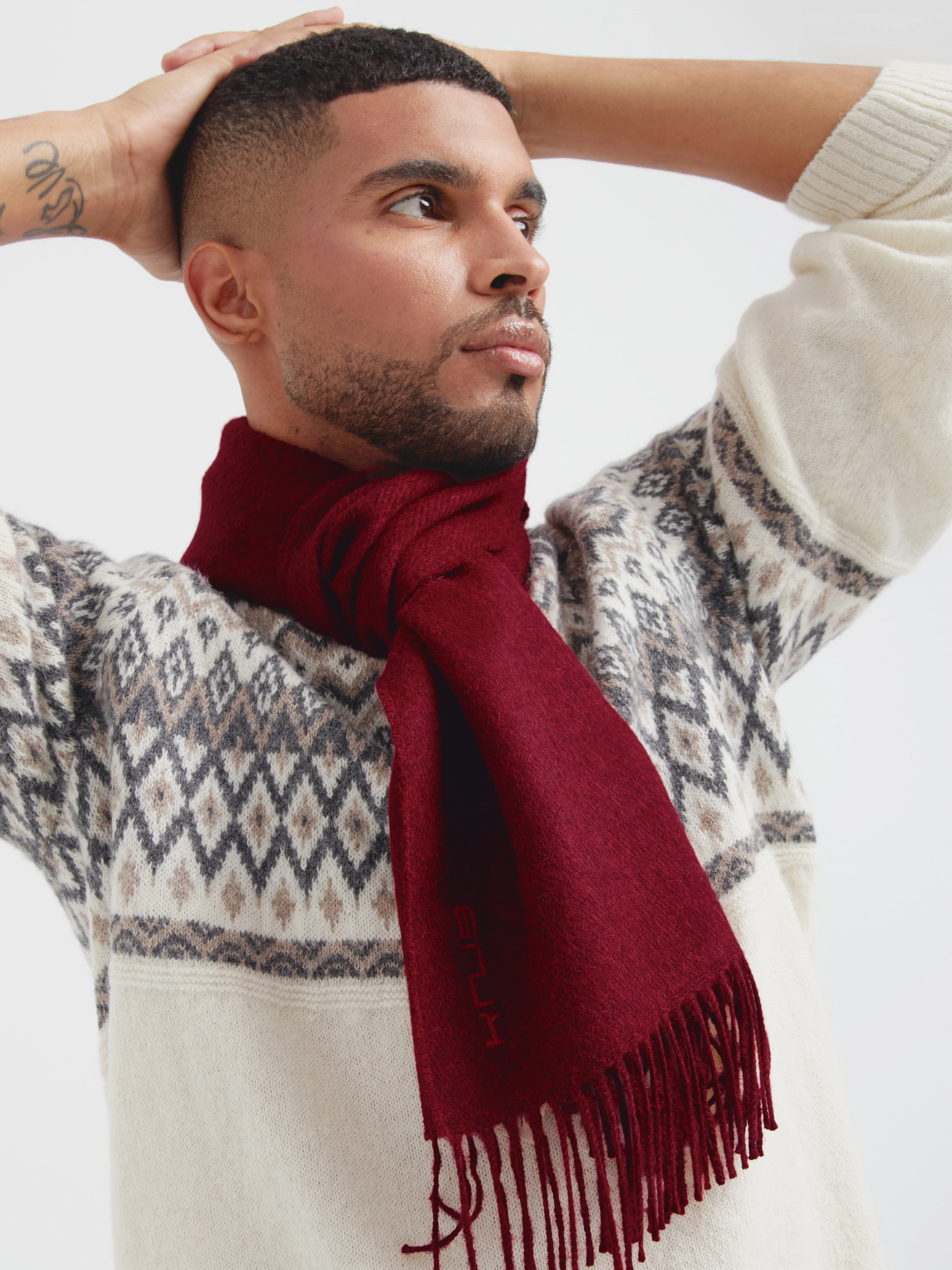 Zeta B Scarf Baby Alpaca Color Cherry - Image 4