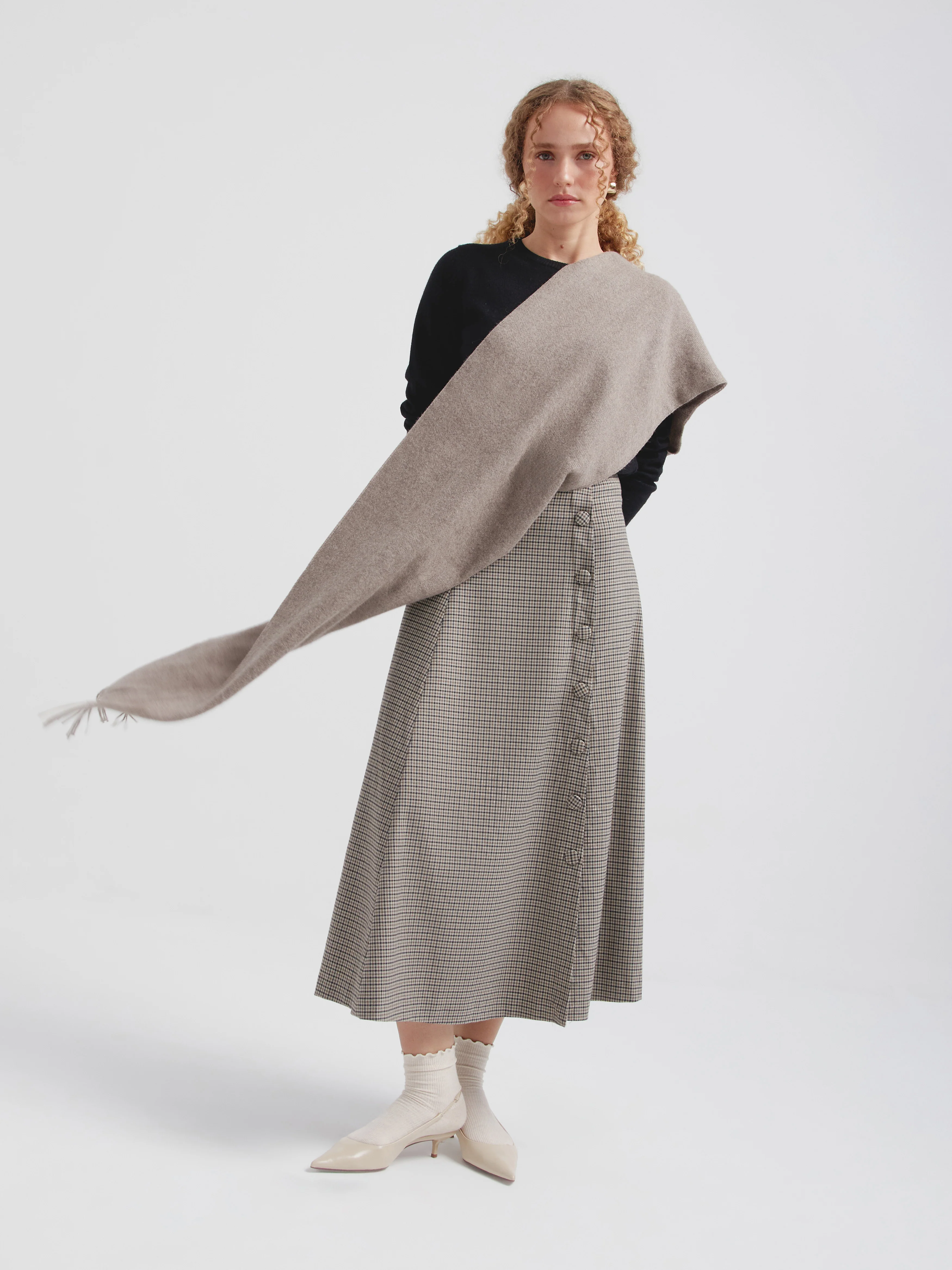 Zeta B Scarf Baby Alpaca Color Grey