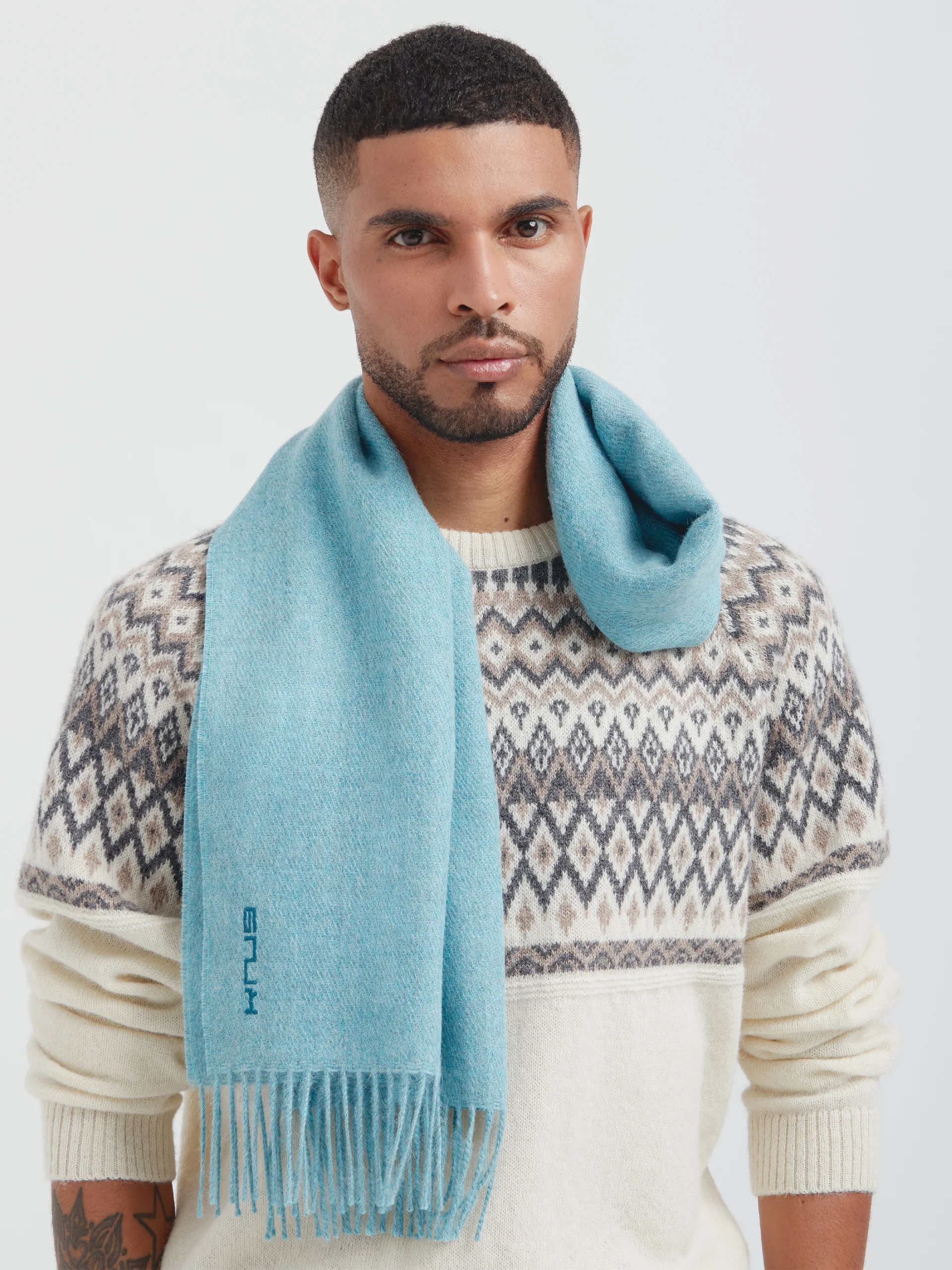 Zeta B Scarf Baby Alpaca Color Turquoise - Image 4