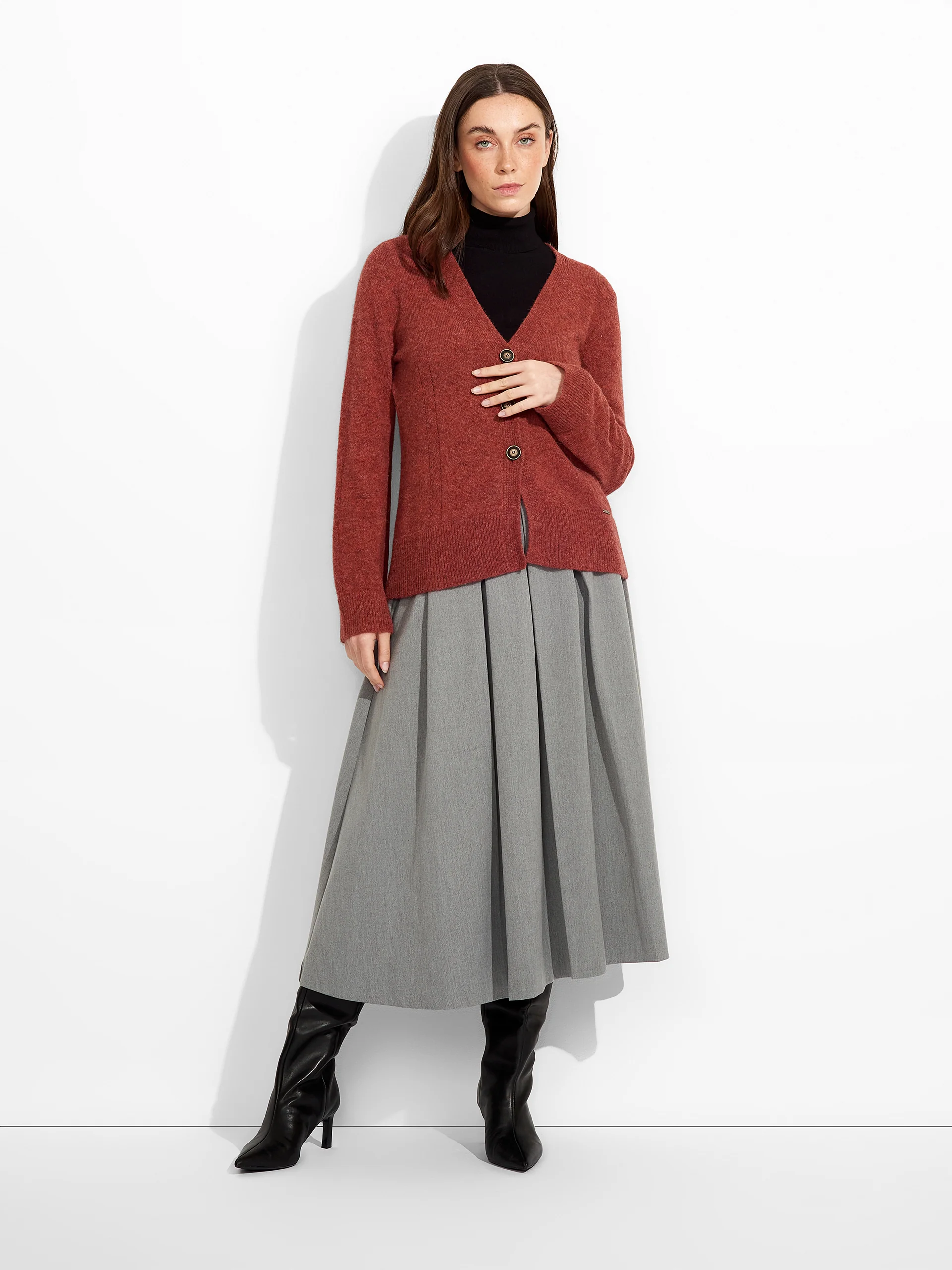 Zia Cardigan Baby Alpaca Color Red - Image 4