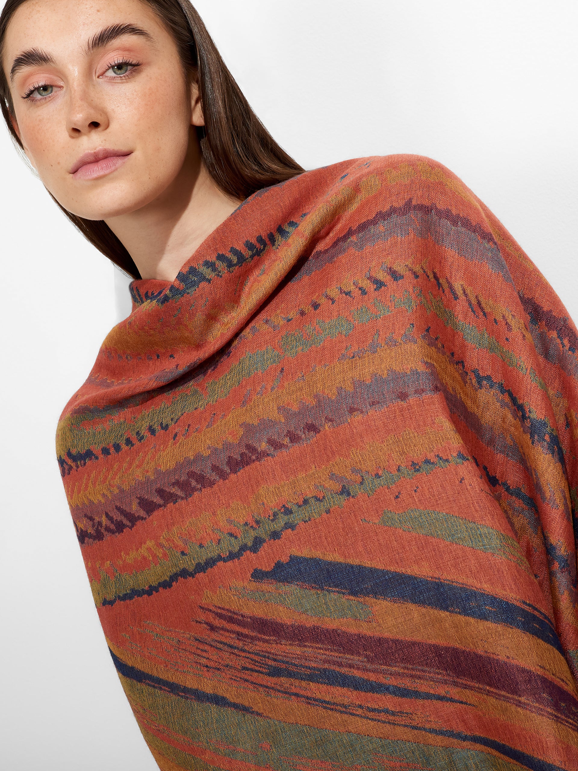 Zidny Shawl Baby Alpaca Color Orange - Image 3