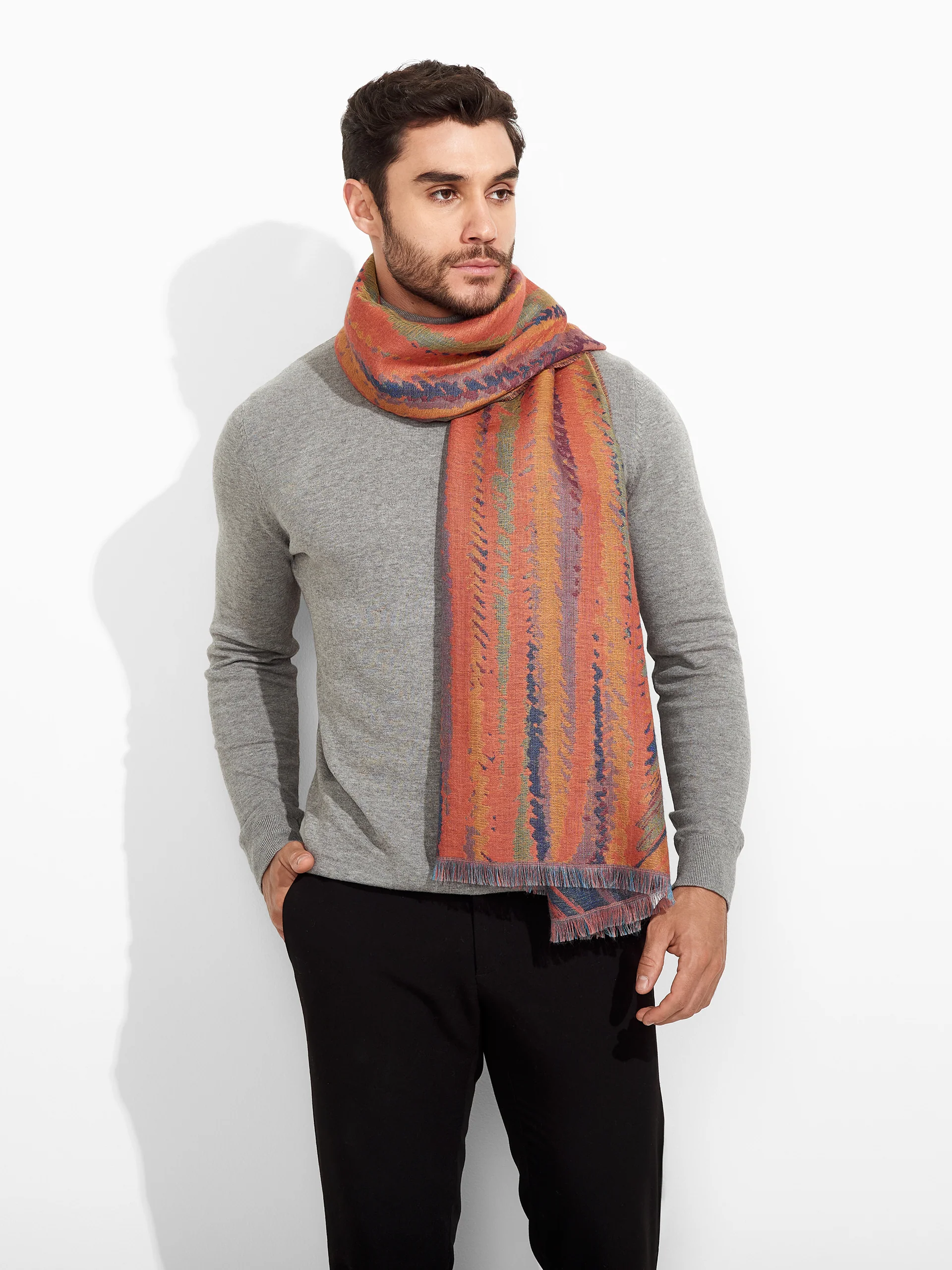 Zidny Shawl Baby Alpaca Color Orange - Image 4