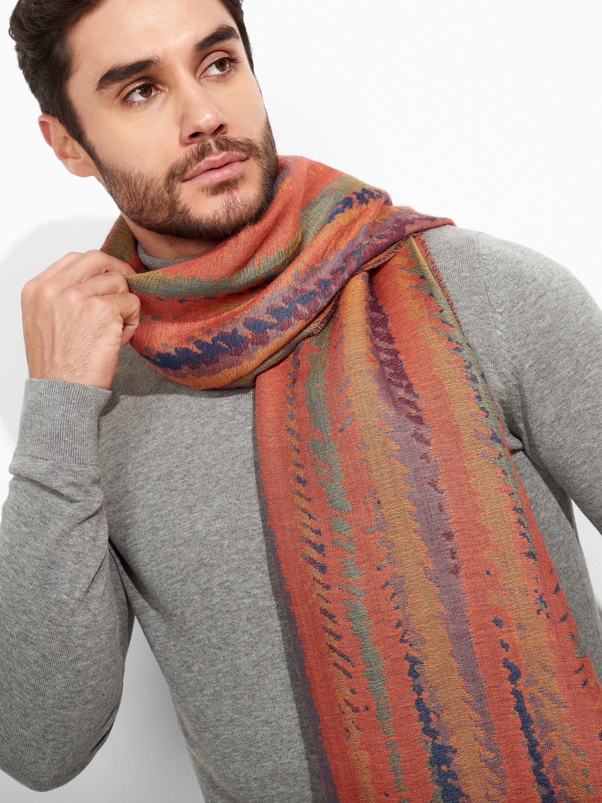 Zidny Shawl Baby Alpaca Color Orange - Image 5