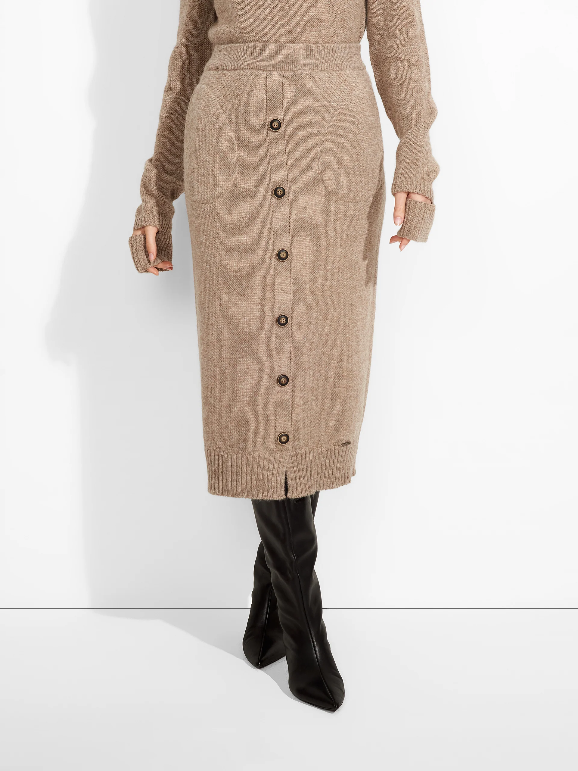 Zita Skirt Baby Alpaca Color Brown - Image 2