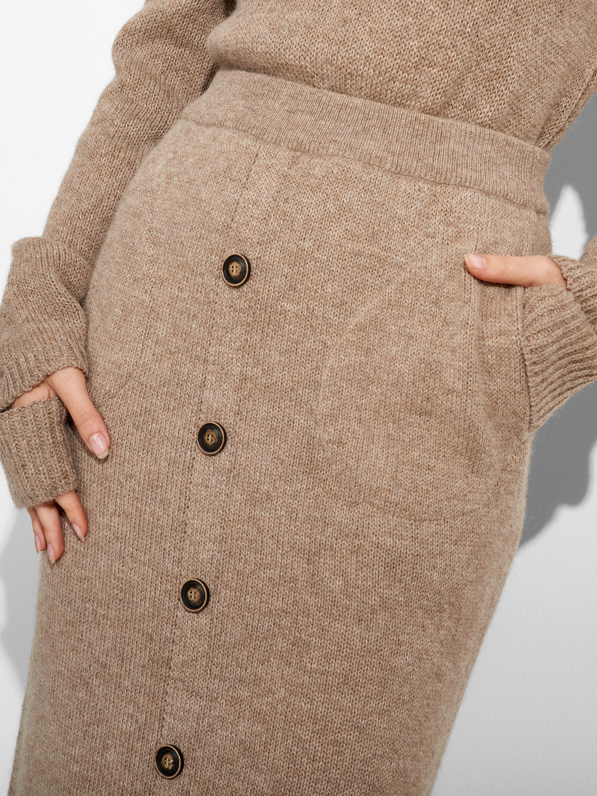 Zita Skirt Baby Alpaca Color Brown - Image 5