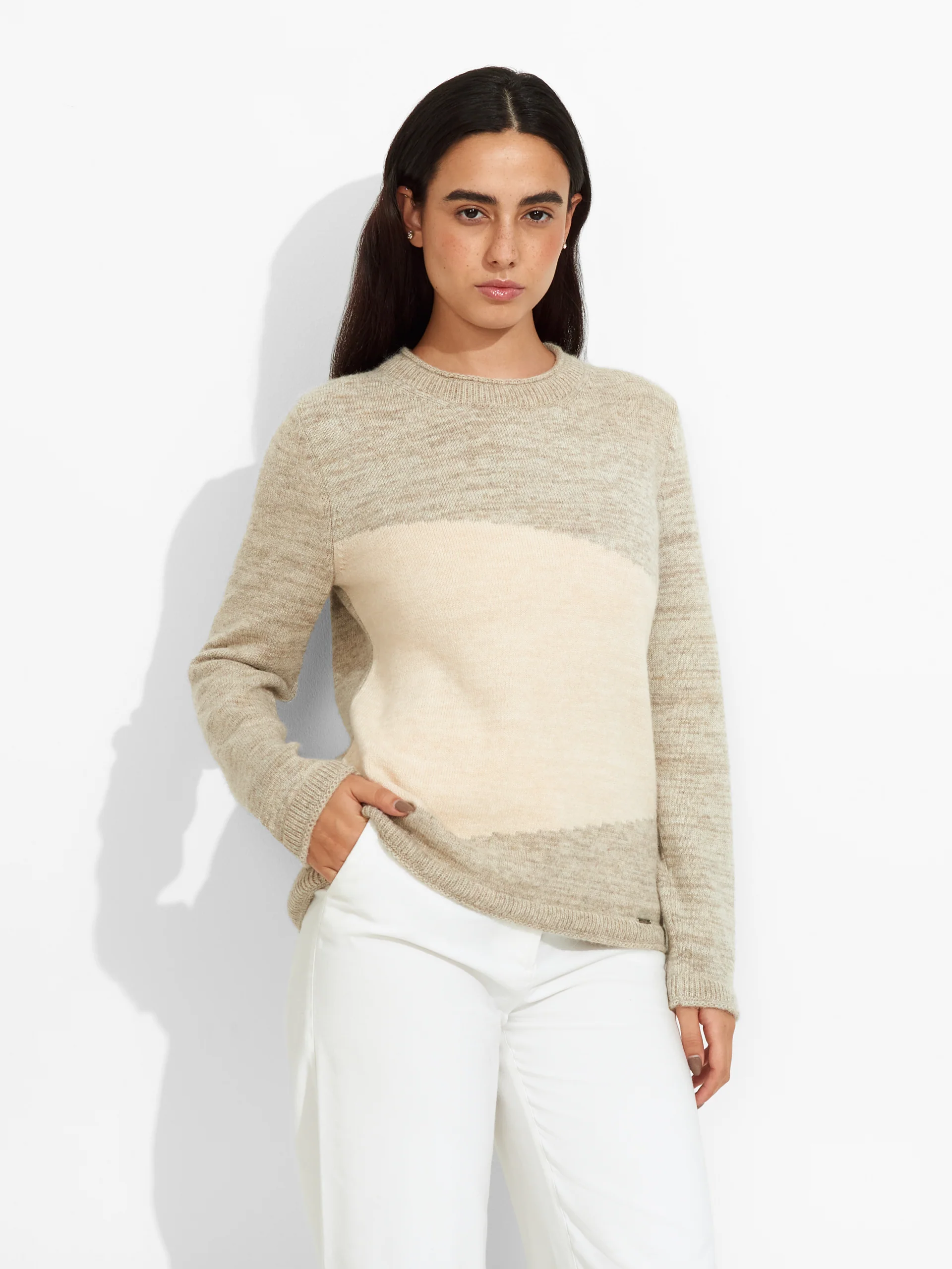 Zoe Sweater Baby Alpaca Color Beige - Image 2