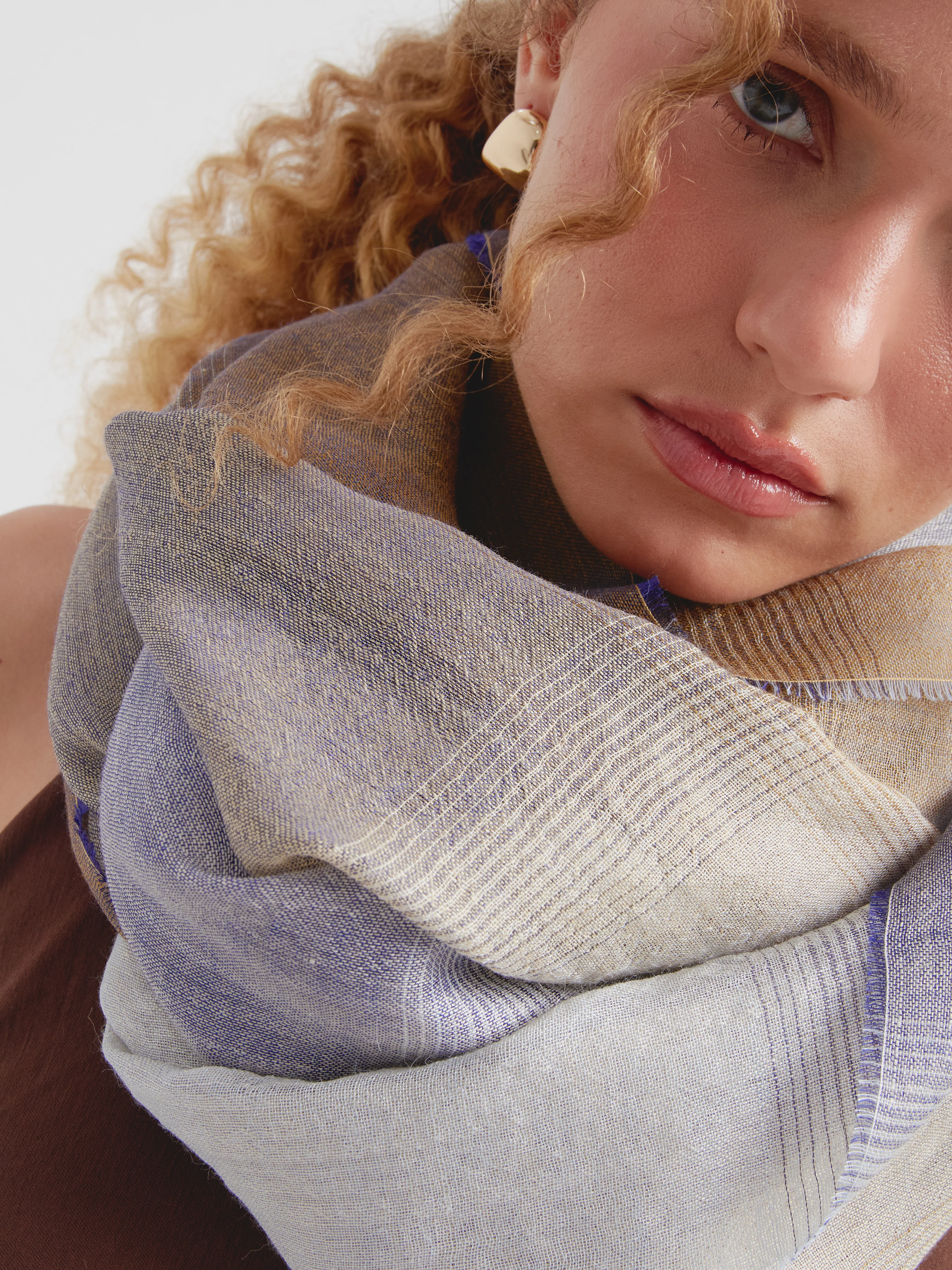 Zulma Shawl Baby Alpaca Color Blue - Image 3